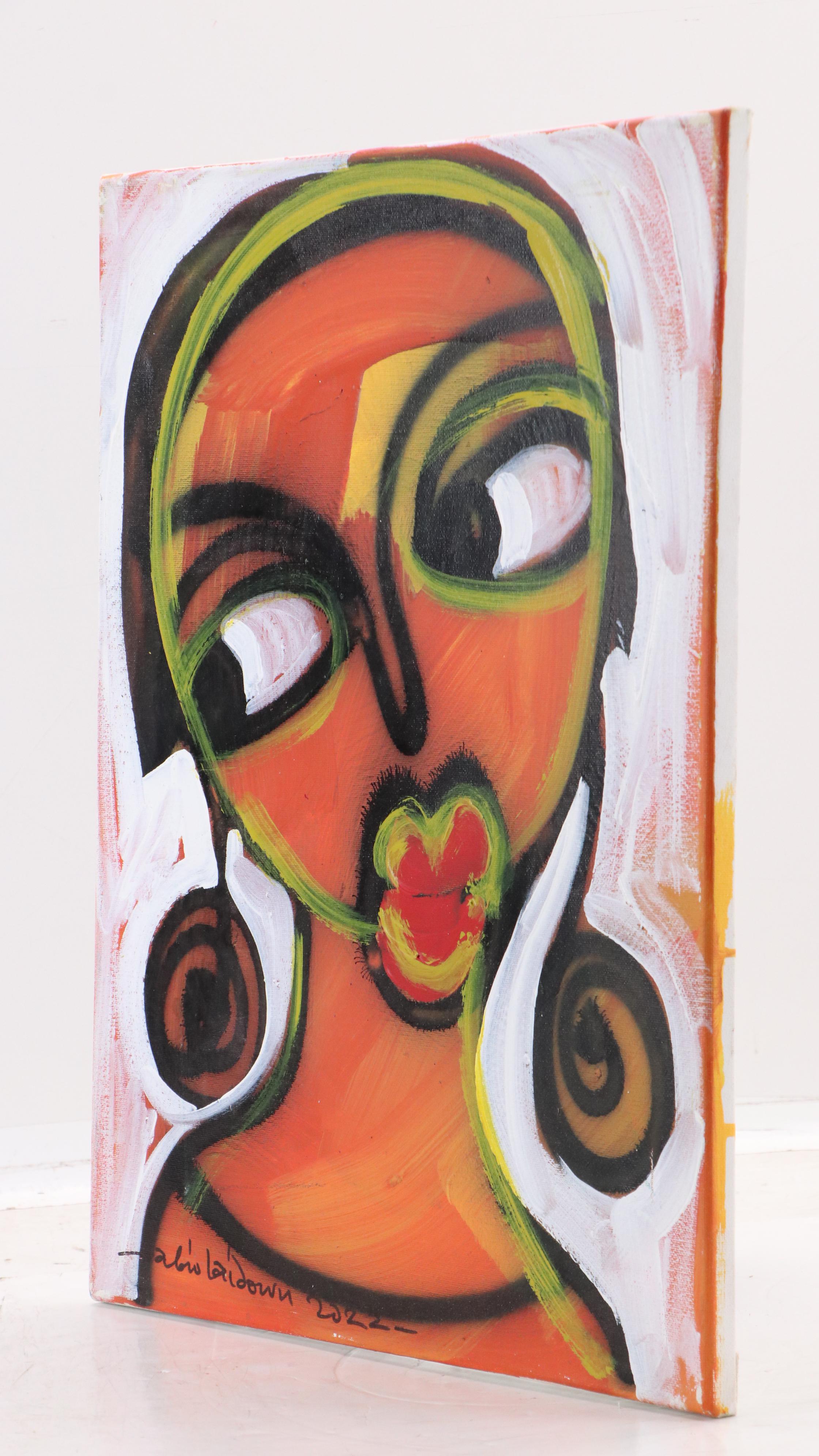 Abiola Idowu Abstract Mixed Media Painting "I Love You a Great Deal," 2022