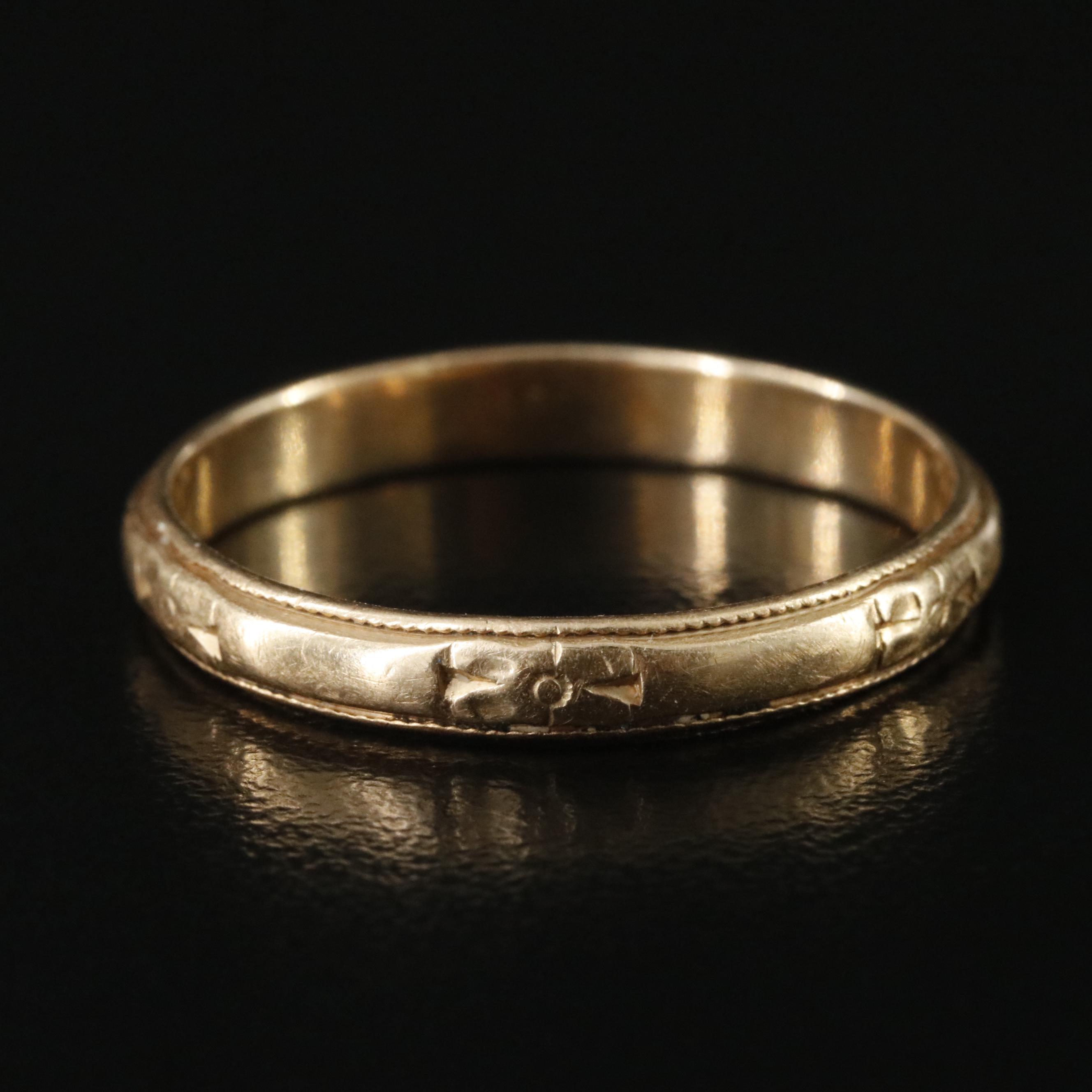 Vintage 14K Orange Blossom Band