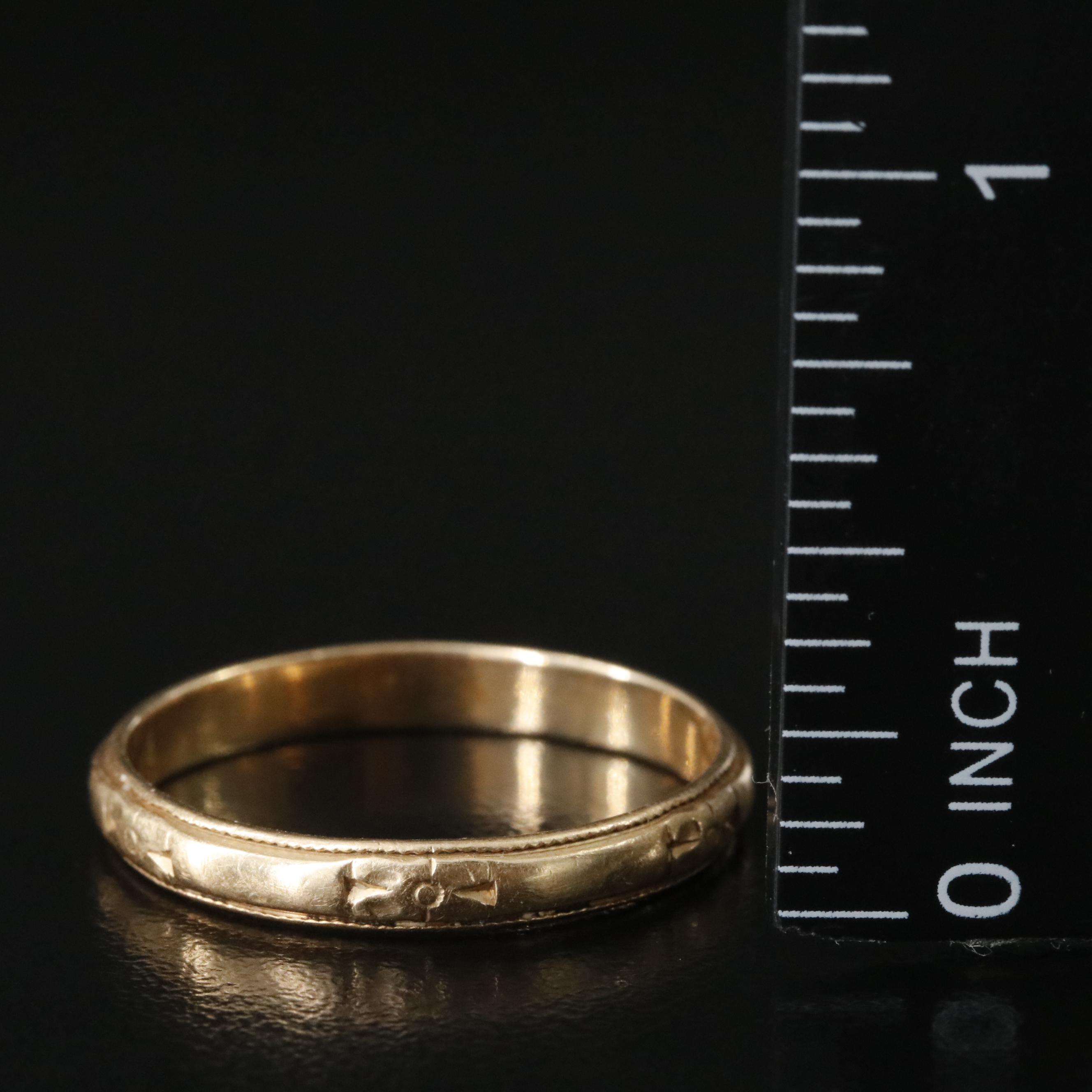 Vintage 14K Orange Blossom Band