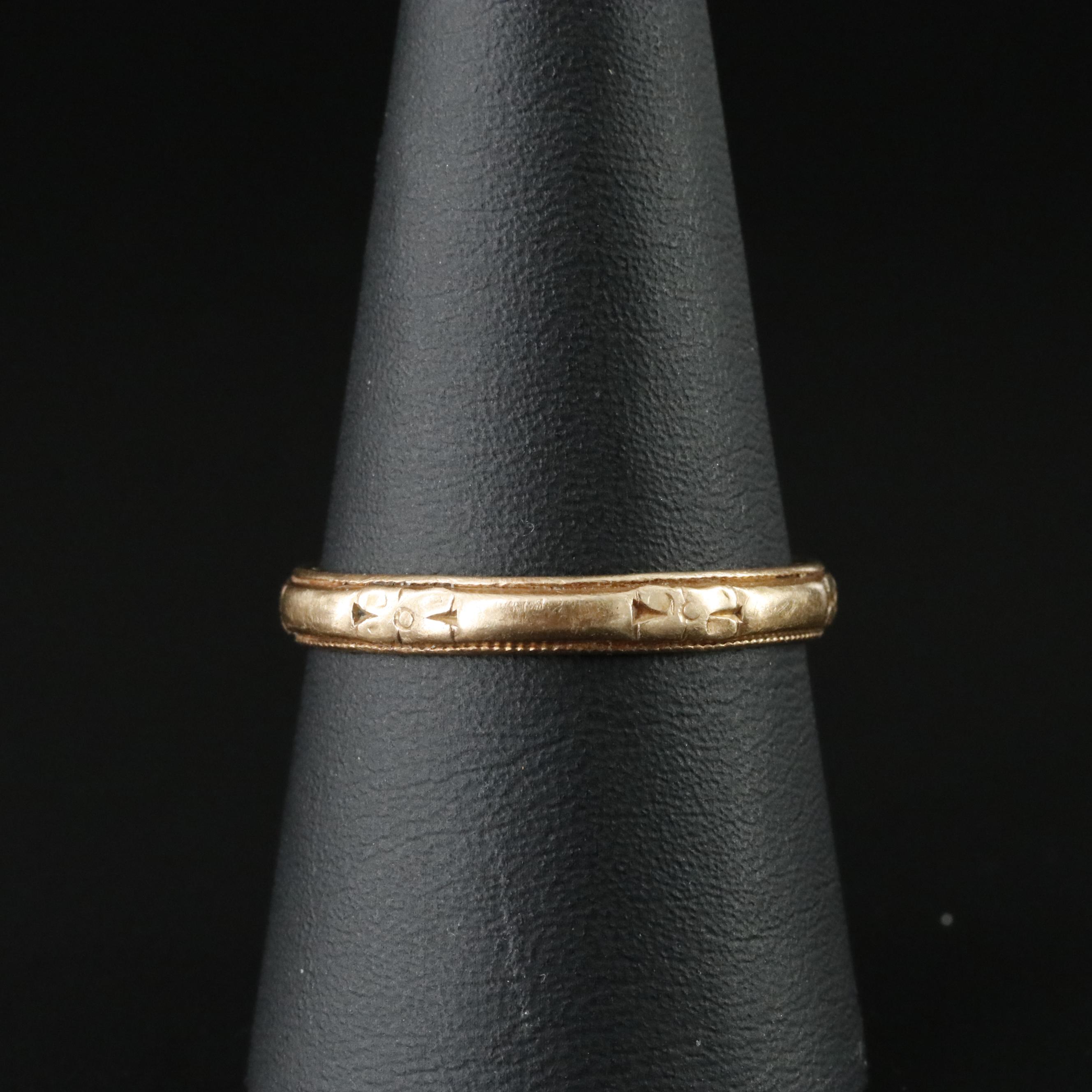 Vintage 14K Orange Blossom Band