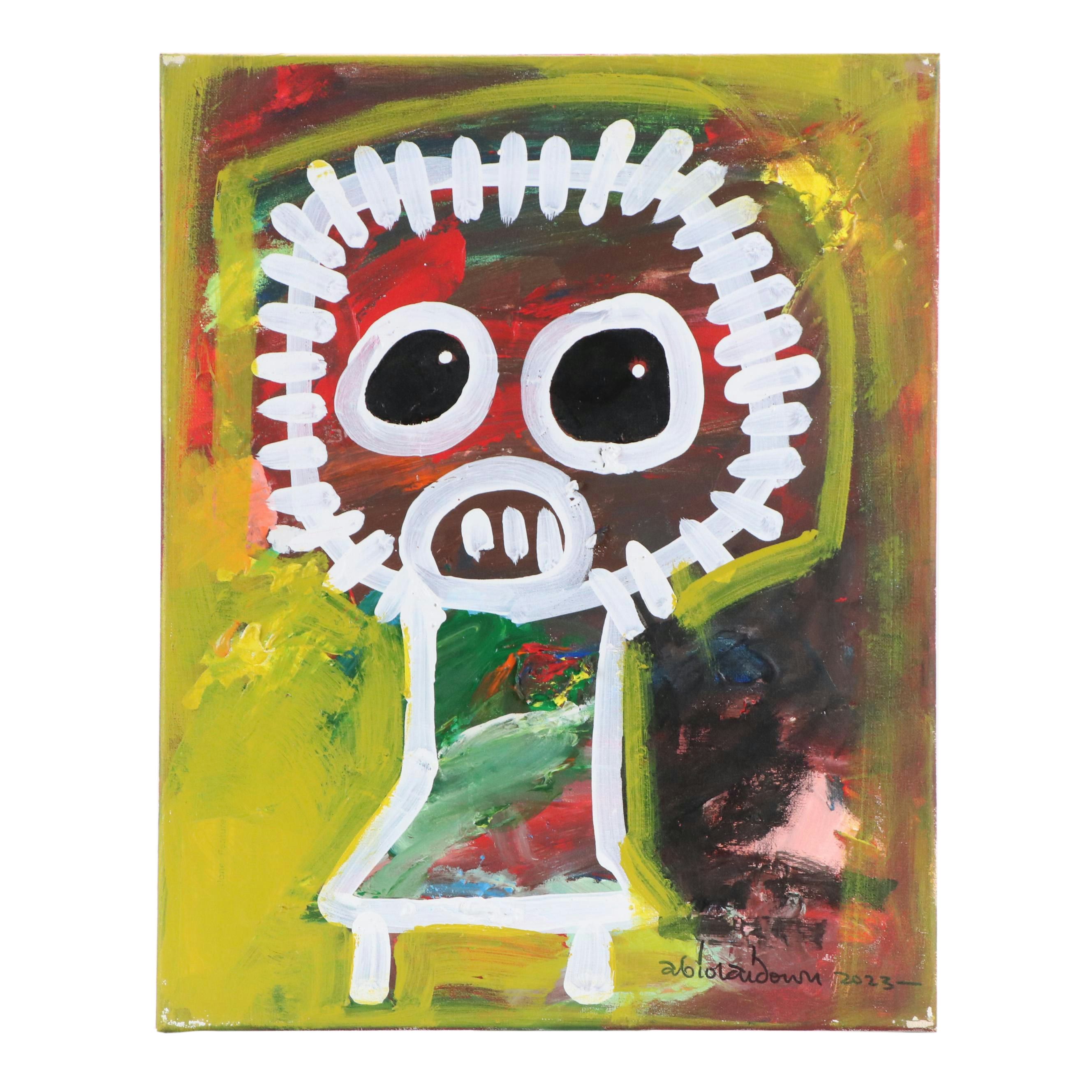 Abiola Idowu Stylized Mixed Media Portrait "Vanity III," 2023