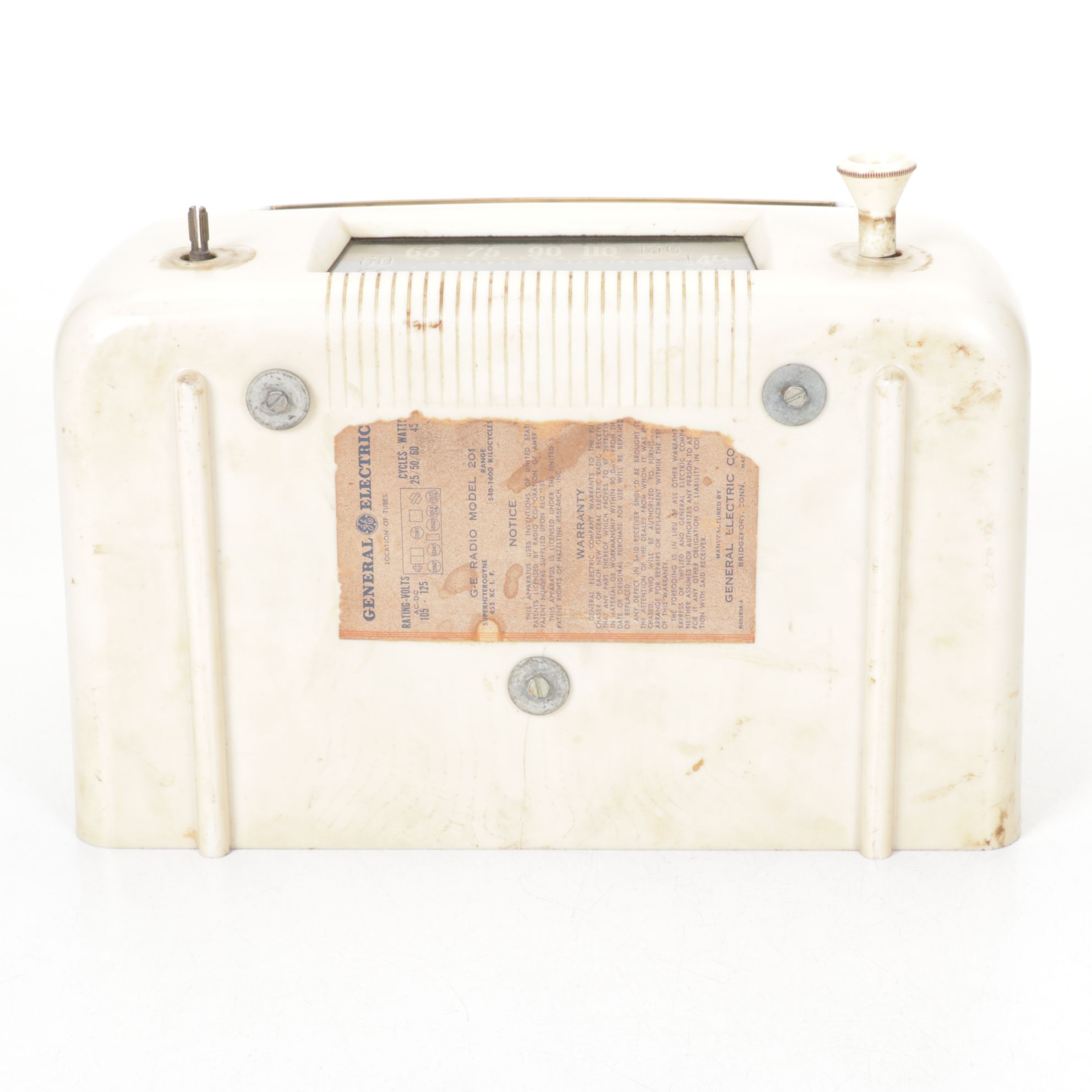 General Electric & Farnsworth Desktop AM/FM Radios, Mid-20th Century