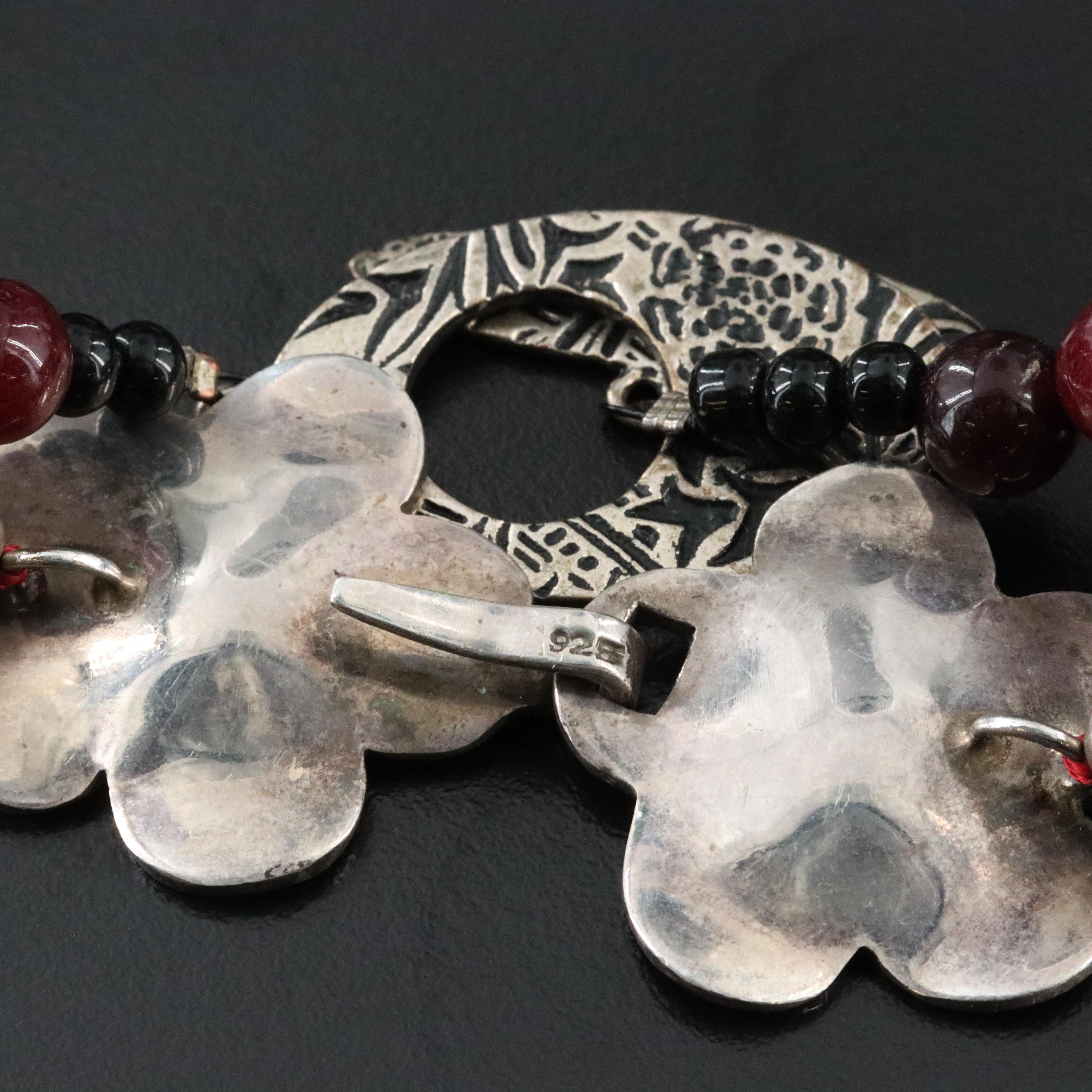 Garnet, Quartzite, and Rhodonite Necklaces