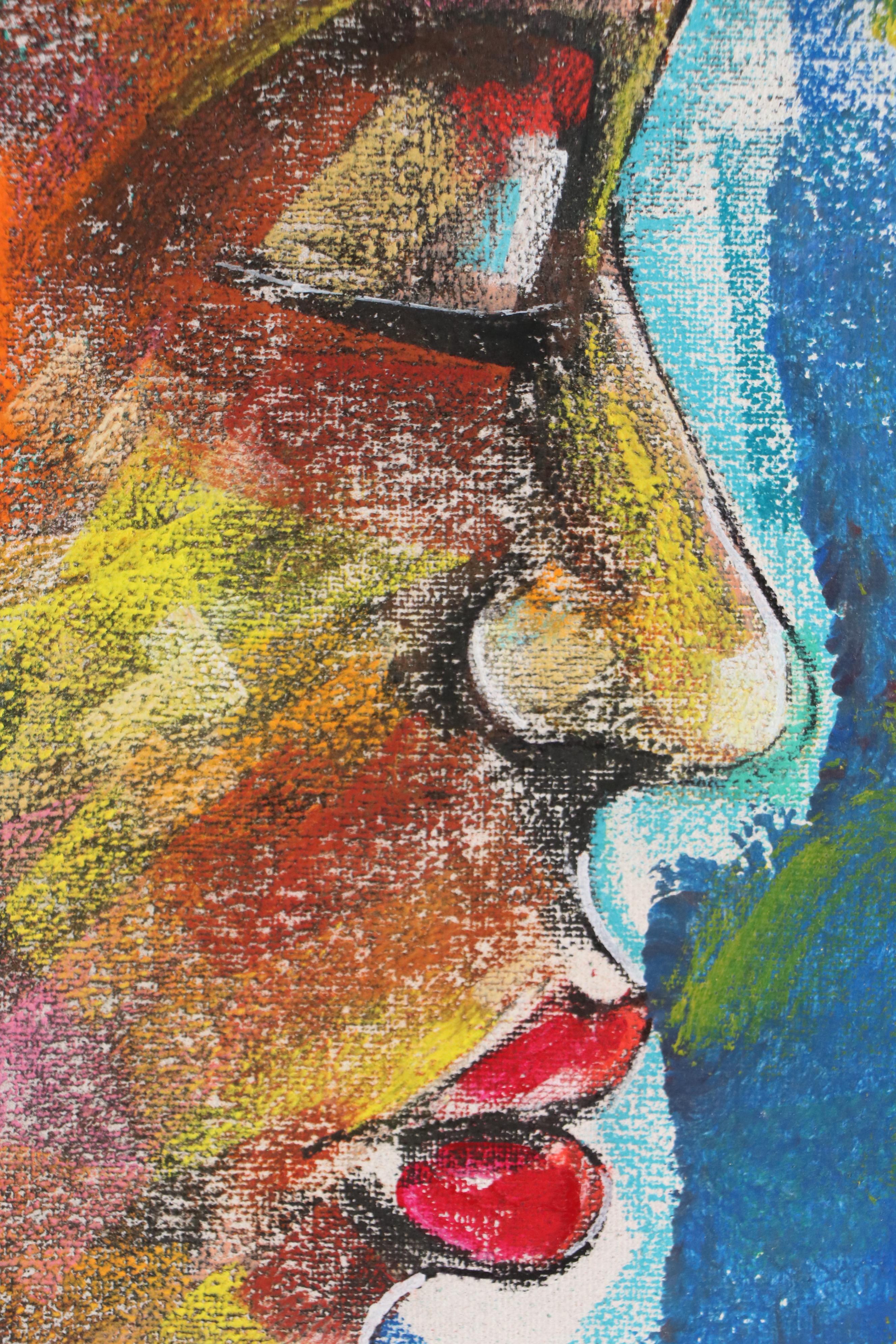 Abiola Idowu Abstract Portrait Mixed Media Painting "Healing," 2024