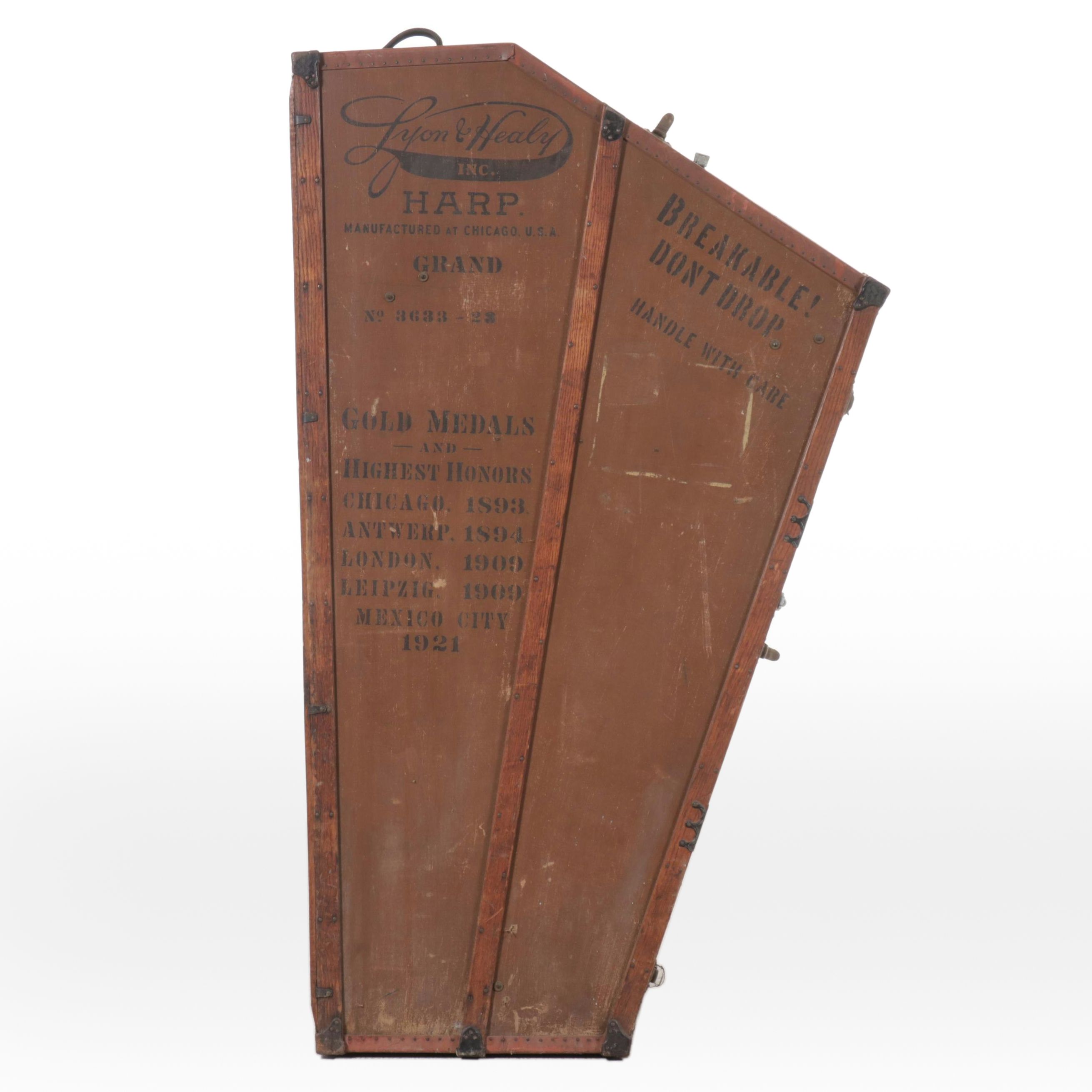 Lyon & Healy Inc. Harp Case, Late 19th/Early 20th Century
