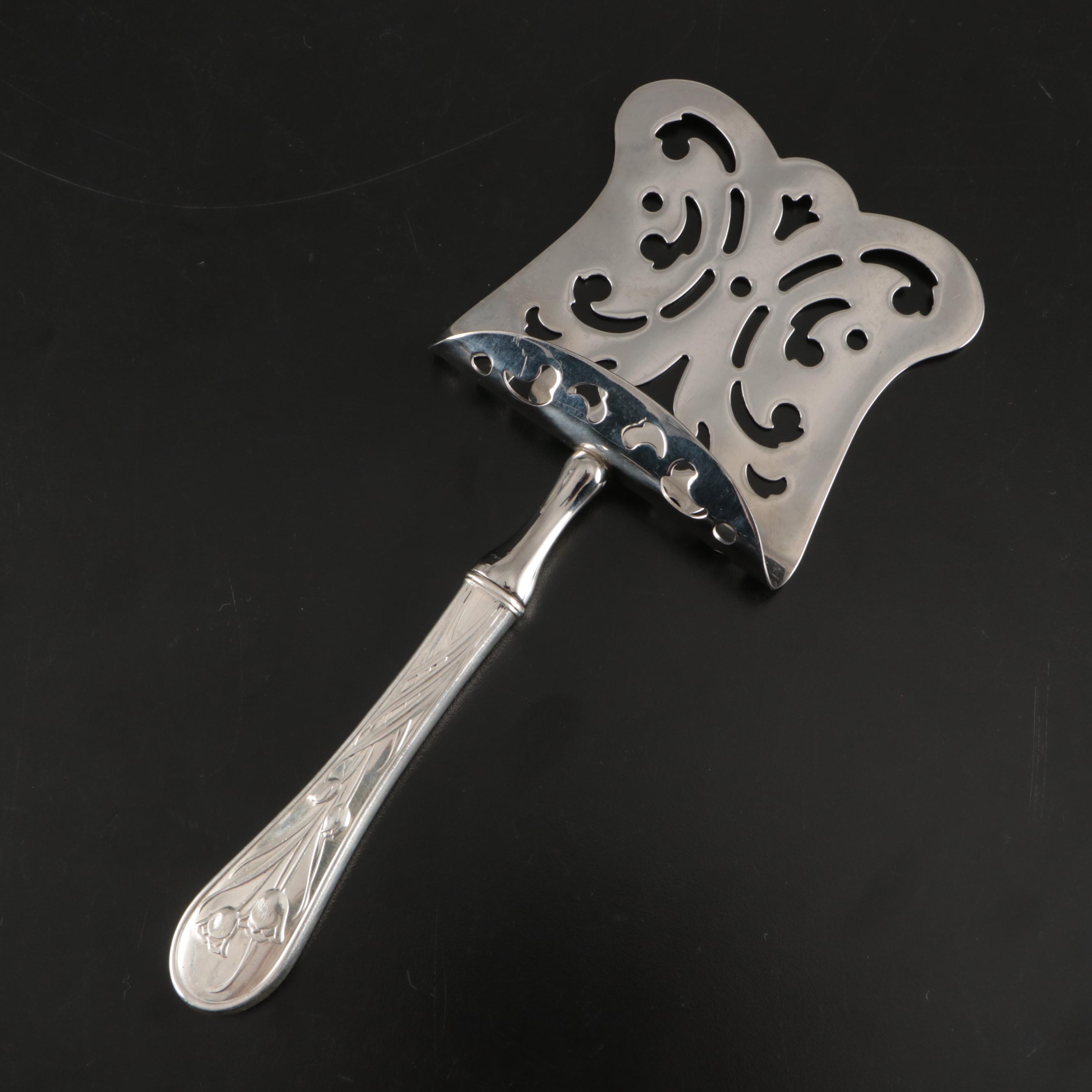 Art Nouveau Style Lunt Sterling Silver Asparagus Server