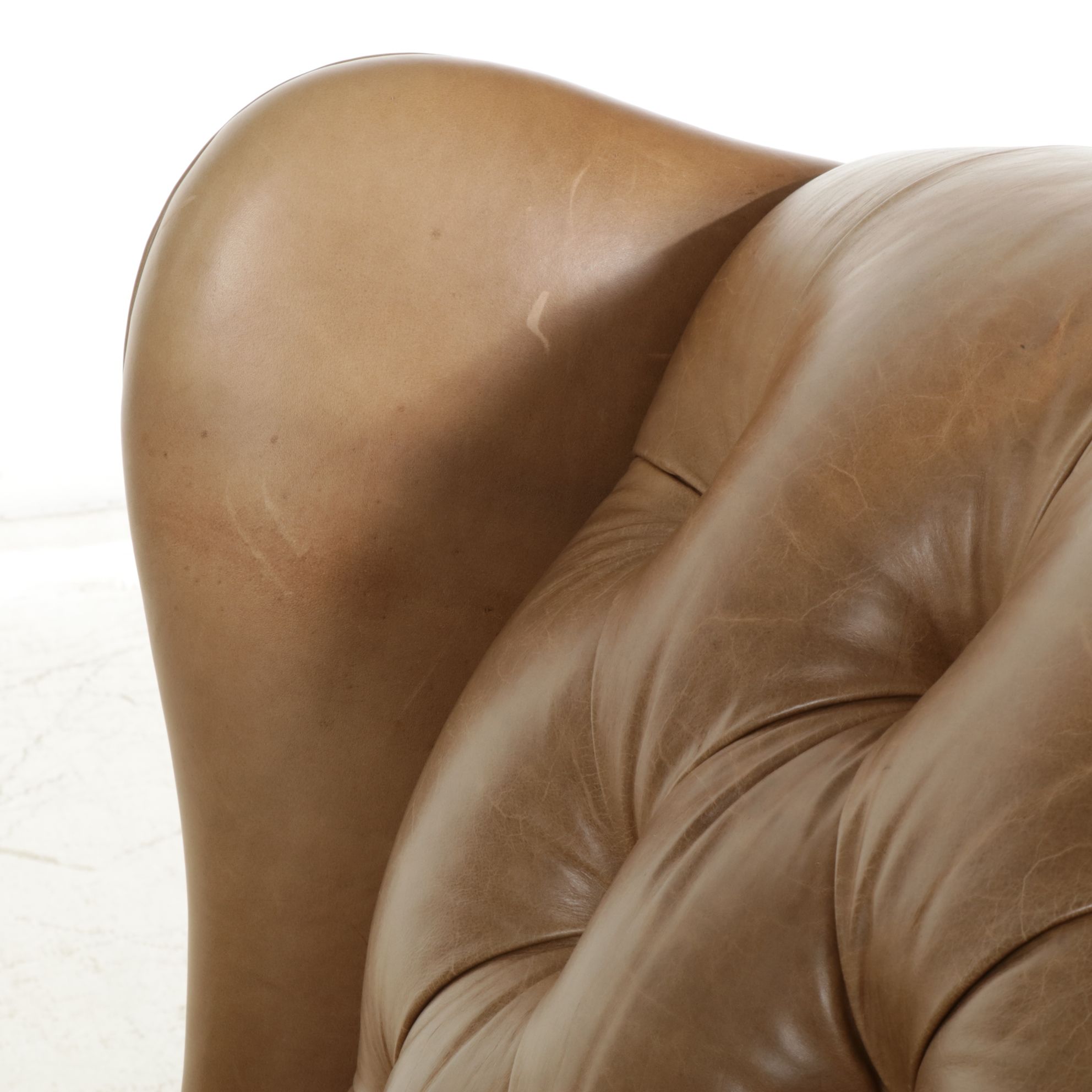 Hancock & Moore Chippendale Style Leather Upholstered Wing Back Armchair