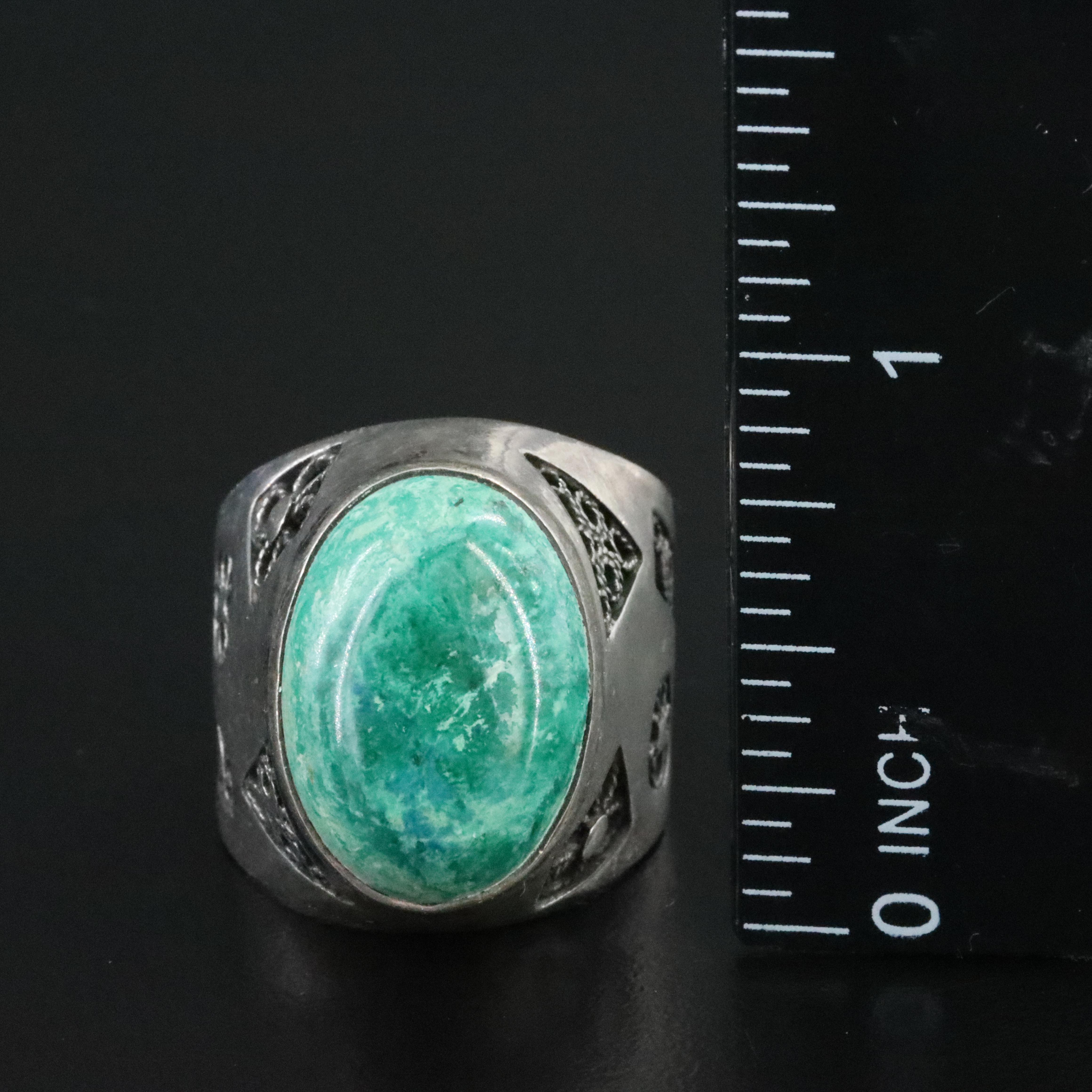 Sterling Rings Including Tiger's Eye, Turquoise, Mexican & Chinese Export