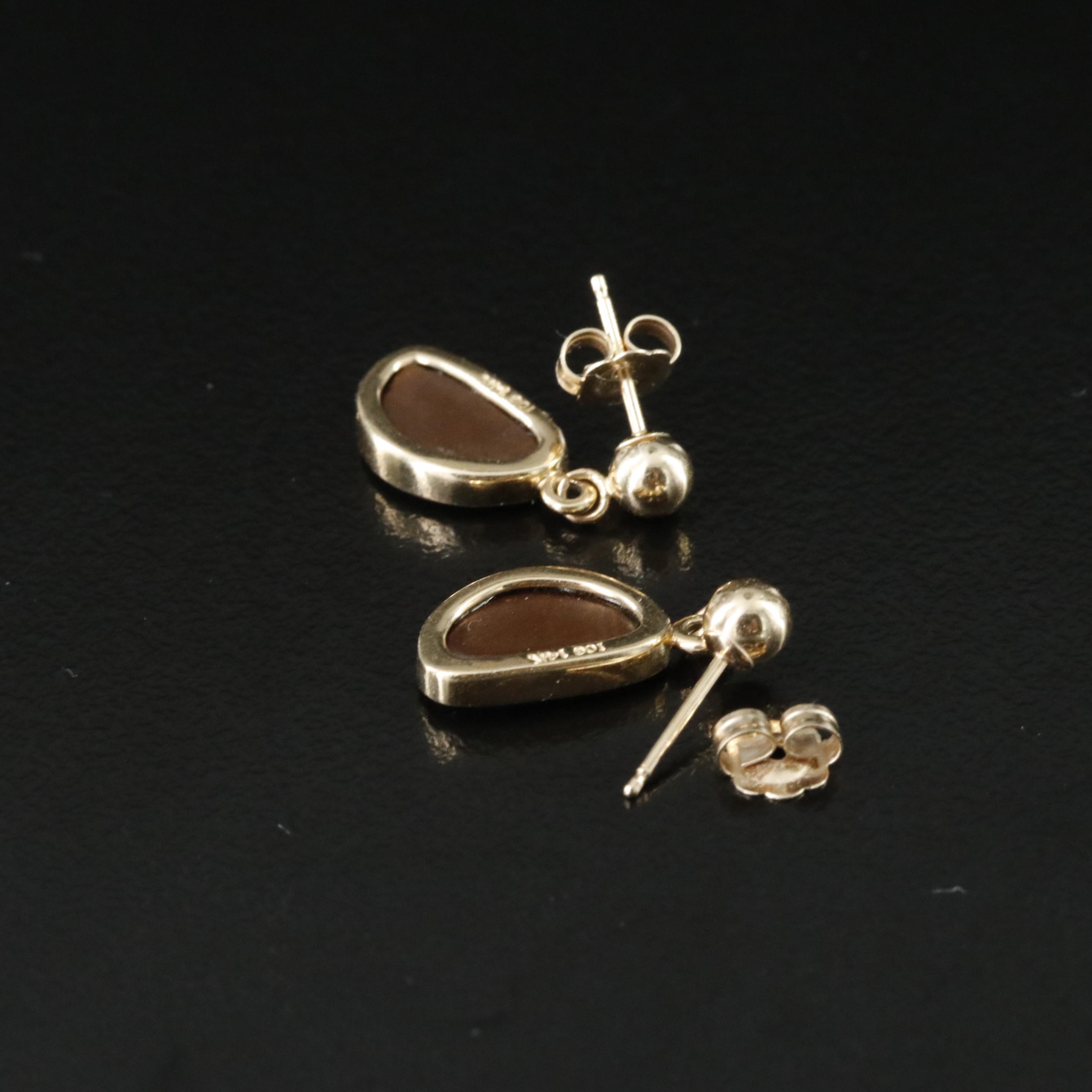 14K Opal Doublet Pendant Earrings