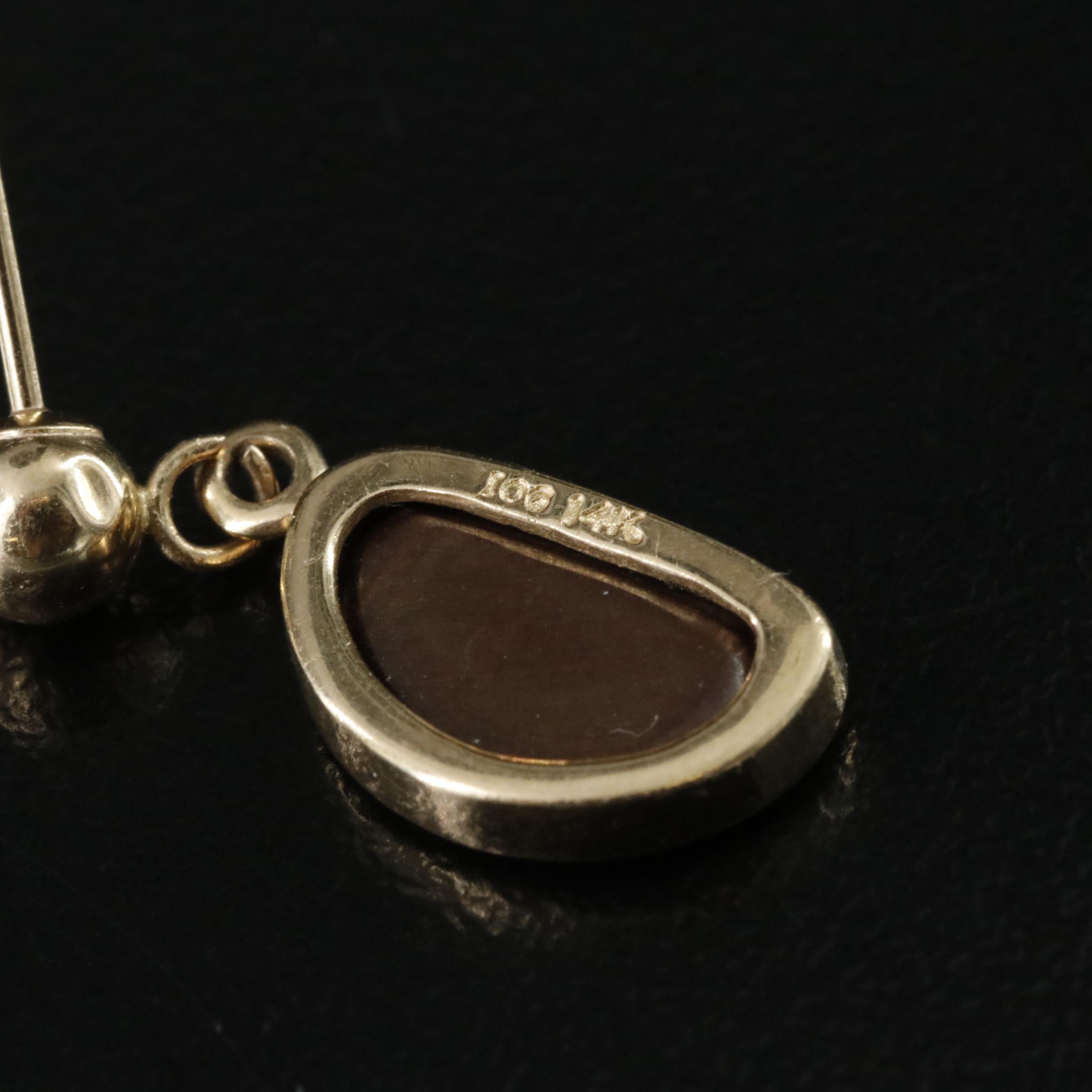 14K Opal Doublet Pendant Earrings