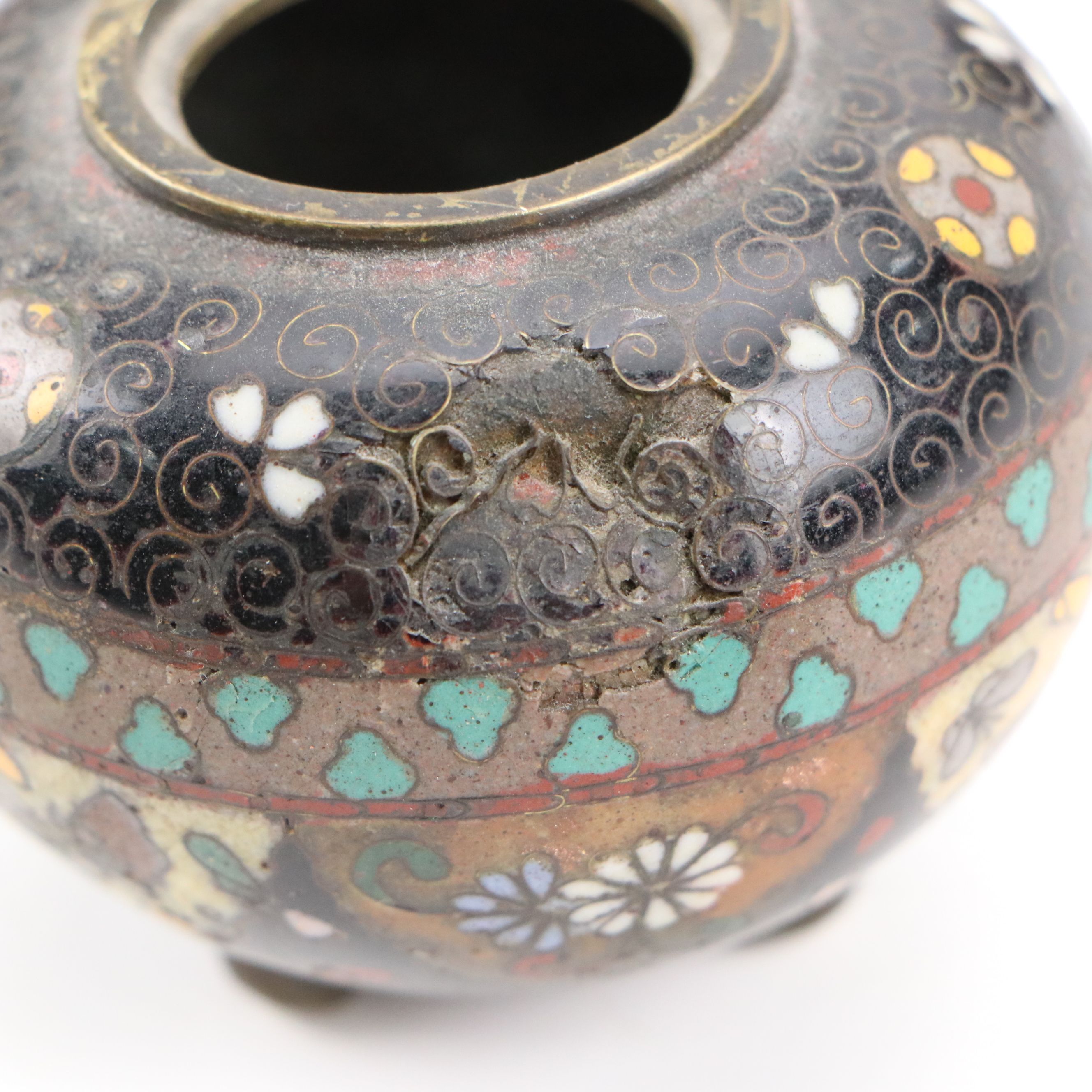 Chinese Cloisonné Silk Iron with Other Enameled Metal Jars, Boxes and More