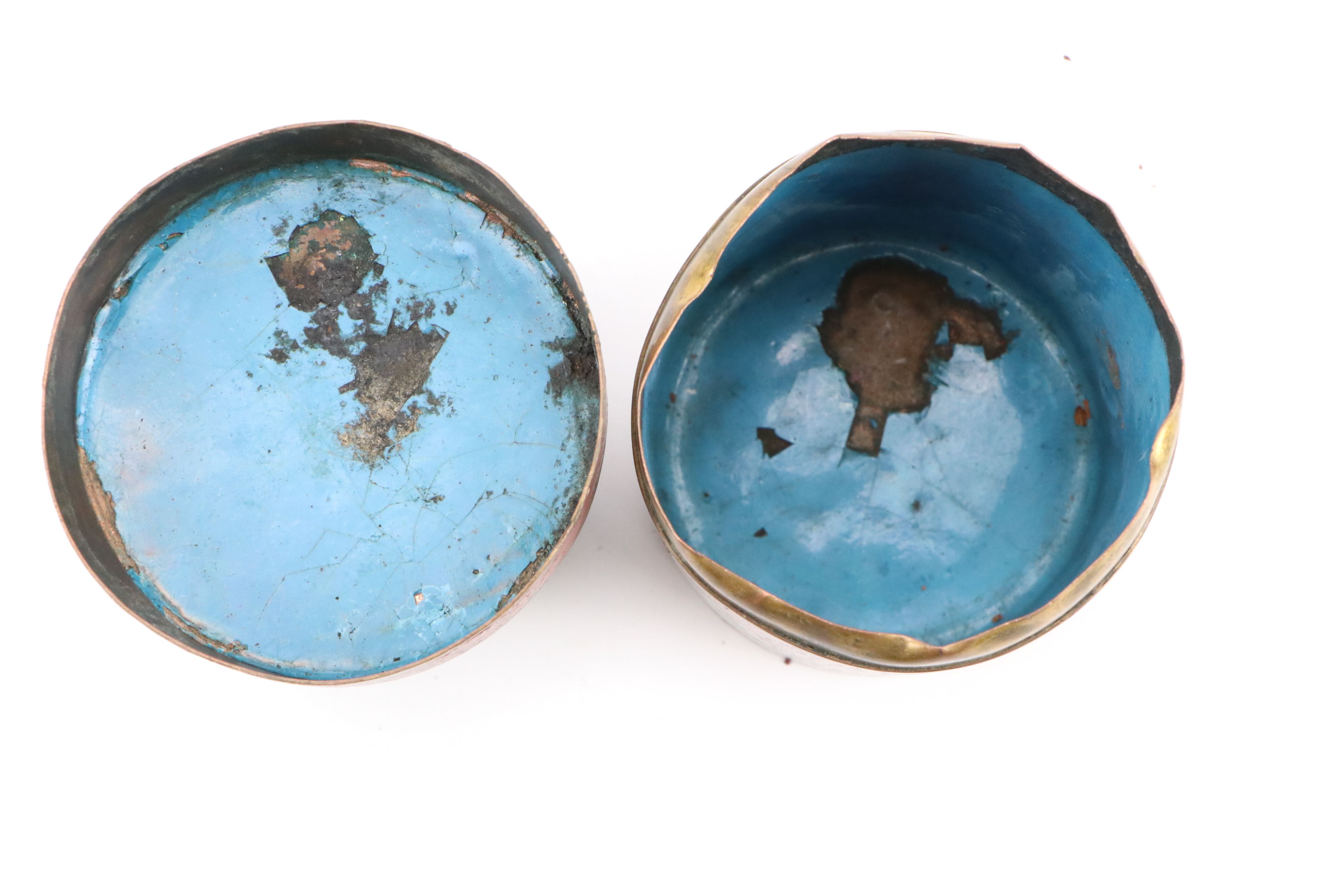 Chinese Cloisonné Silk Iron with Other Enameled Metal Jars, Boxes and More