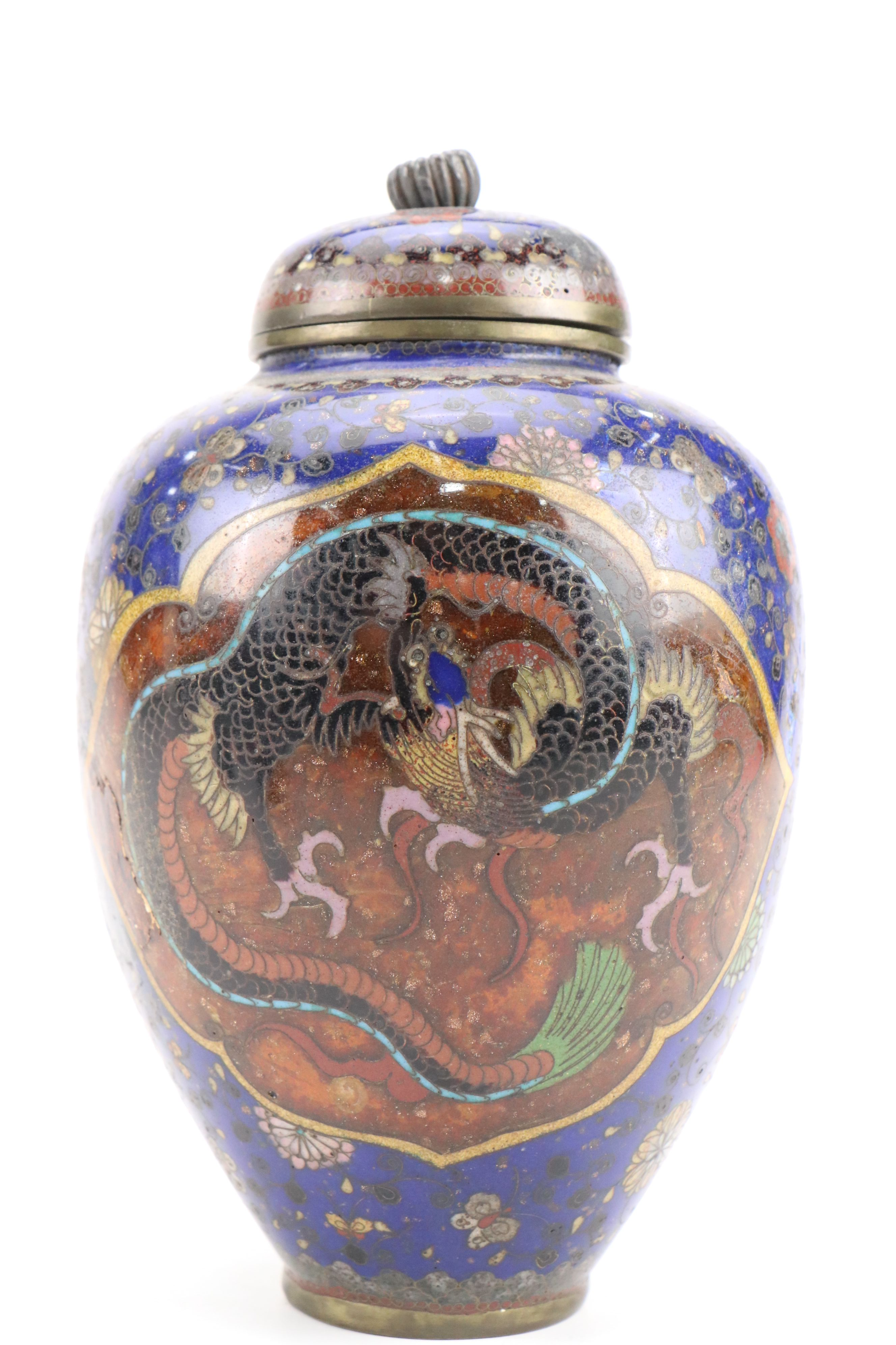 Chinese Cloisonné Silk Iron with Other Enameled Metal Jars, Boxes and More