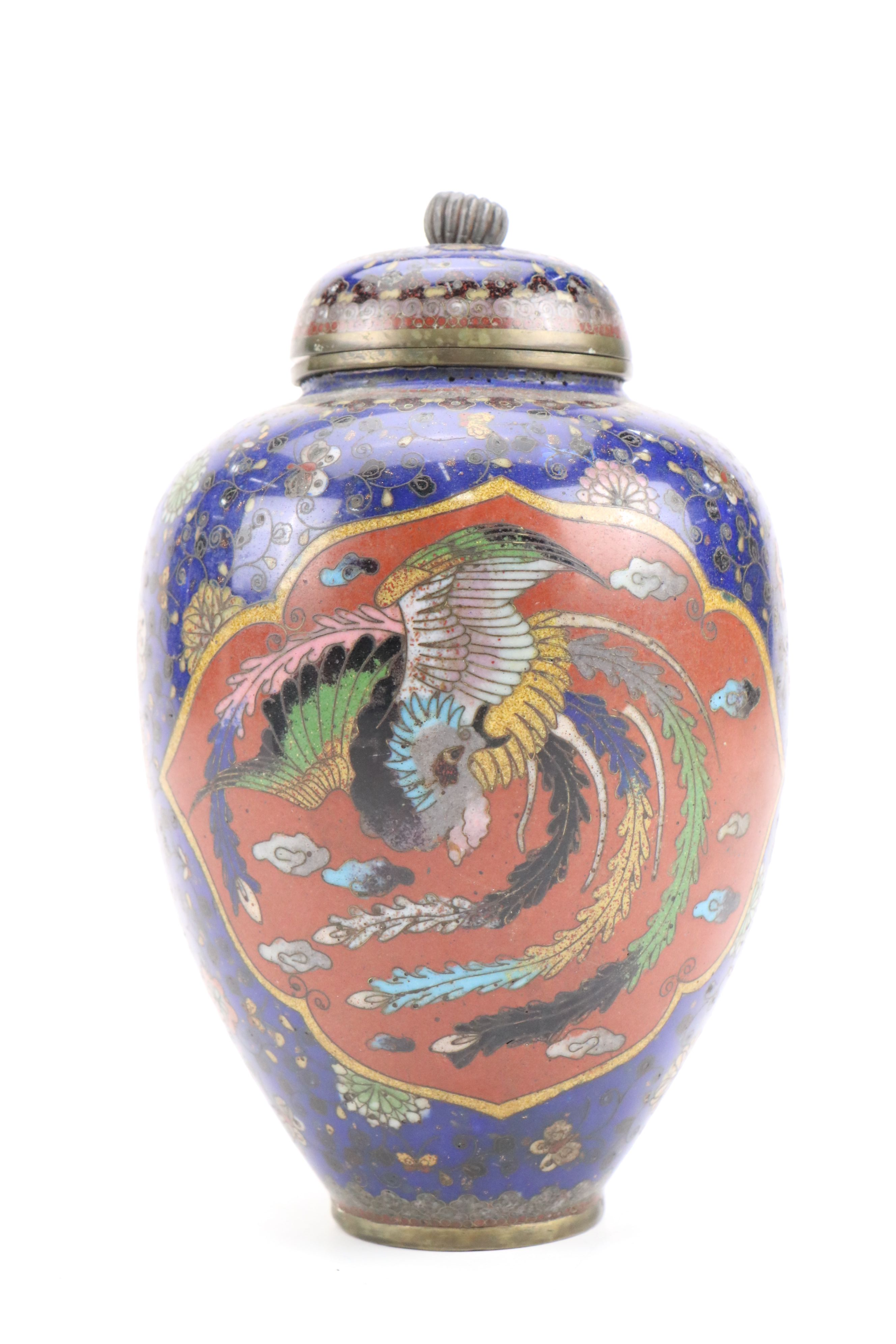 Chinese Cloisonné Silk Iron with Other Enameled Metal Jars, Boxes and More