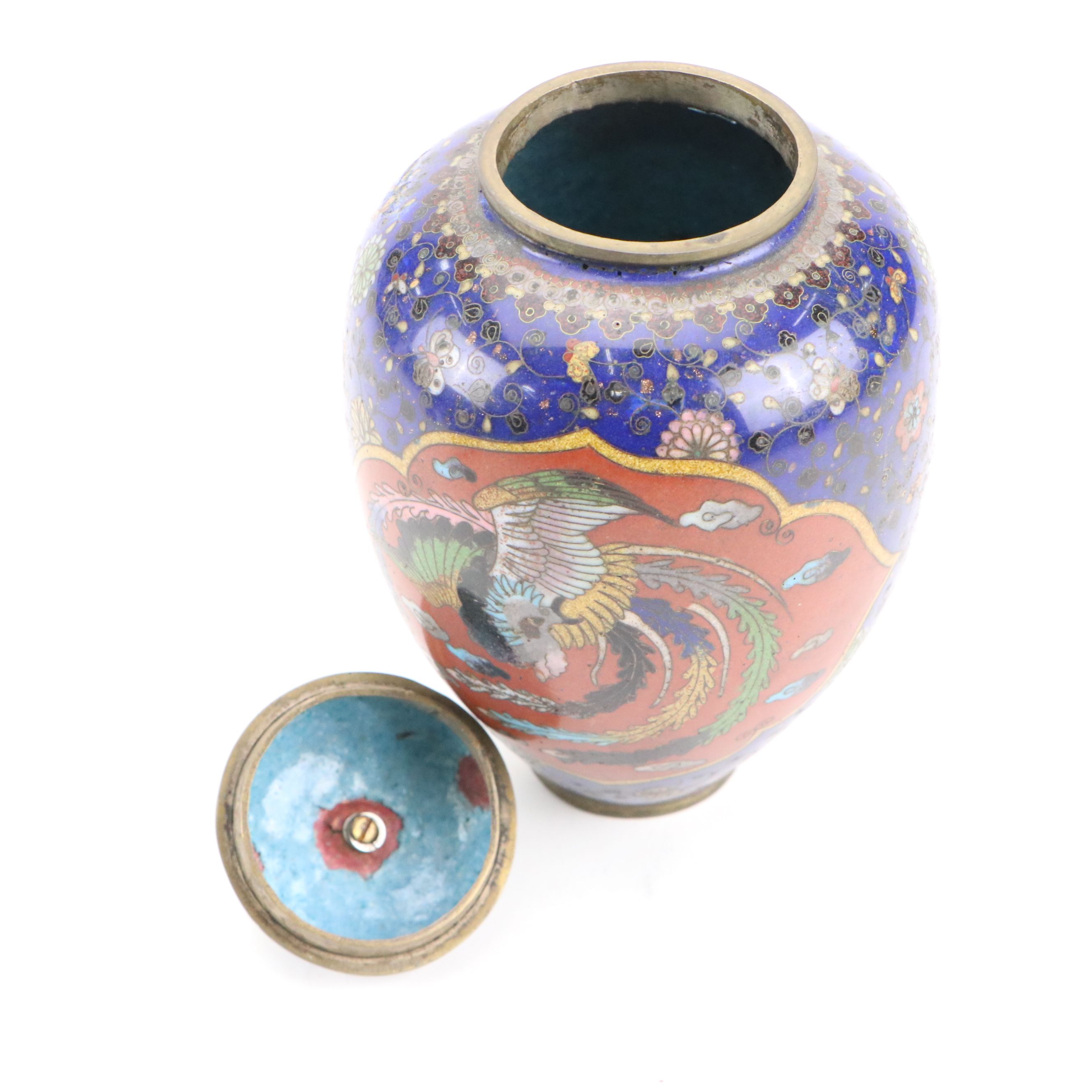 Chinese Cloisonné Silk Iron with Other Enameled Metal Jars, Boxes and More