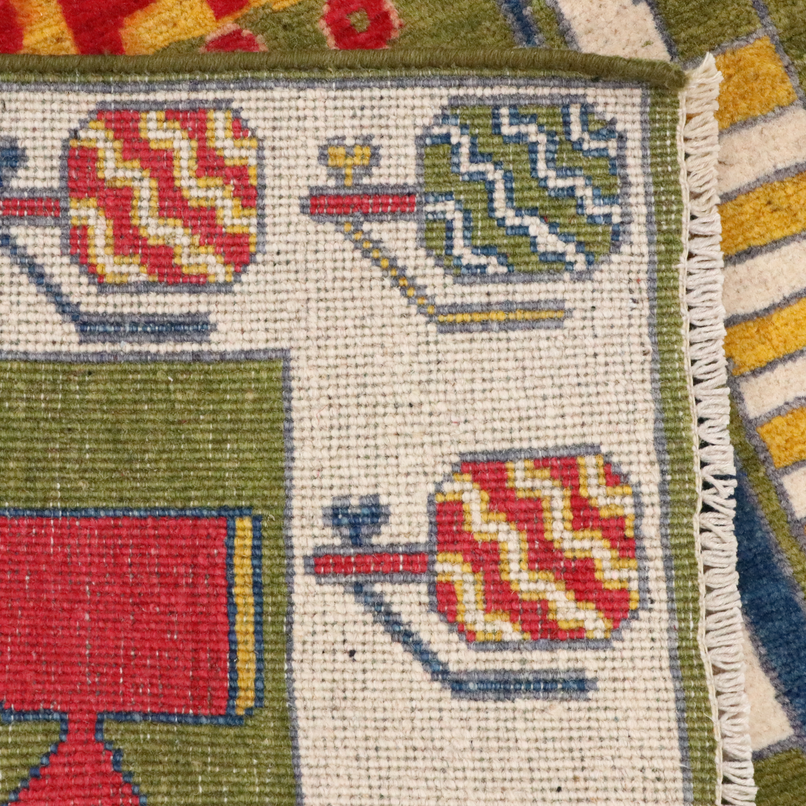 4'2 x 5'11 Hand-Knotted Afghan Pictorial War Area Rug