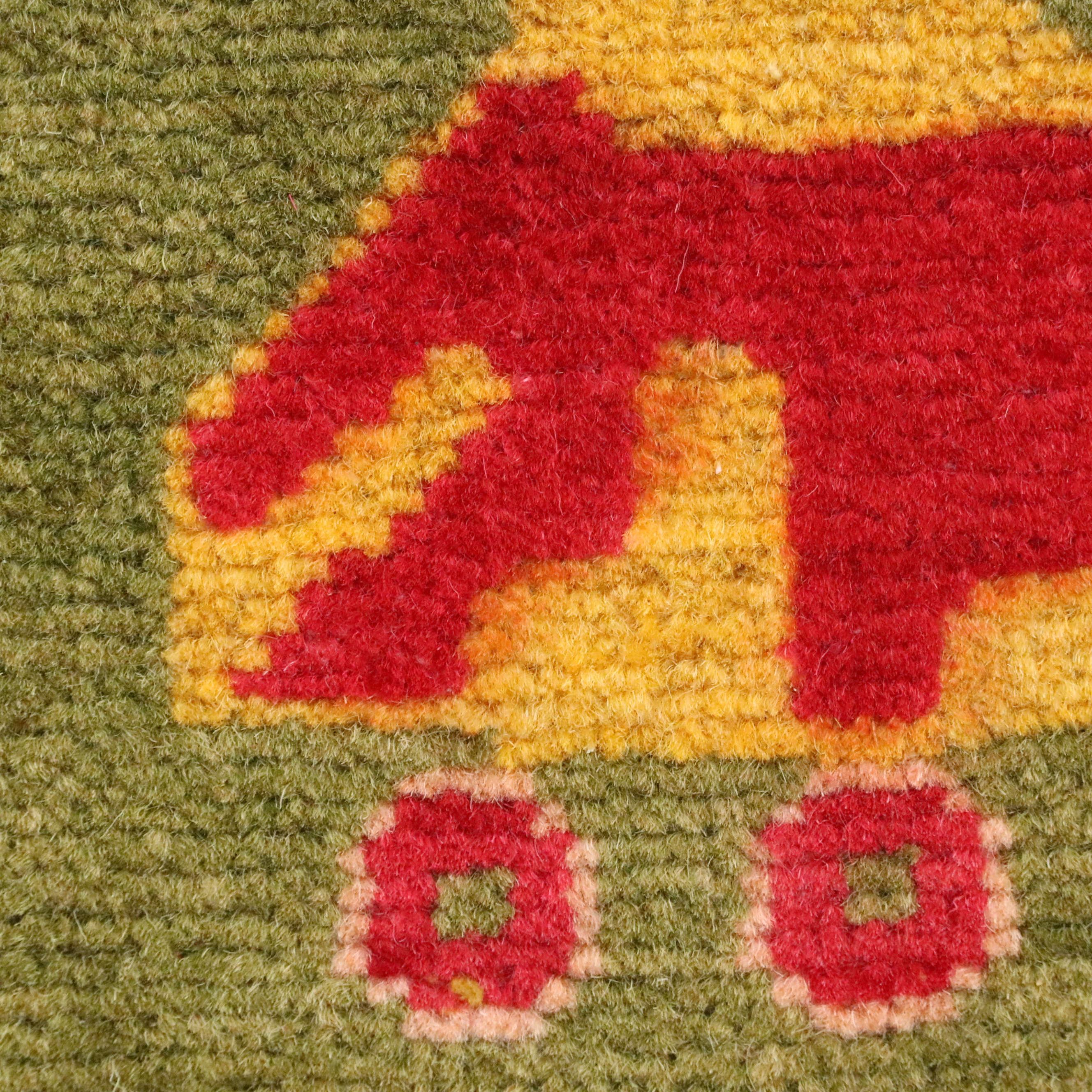 4'2 x 5'11 Hand-Knotted Afghan Pictorial War Area Rug