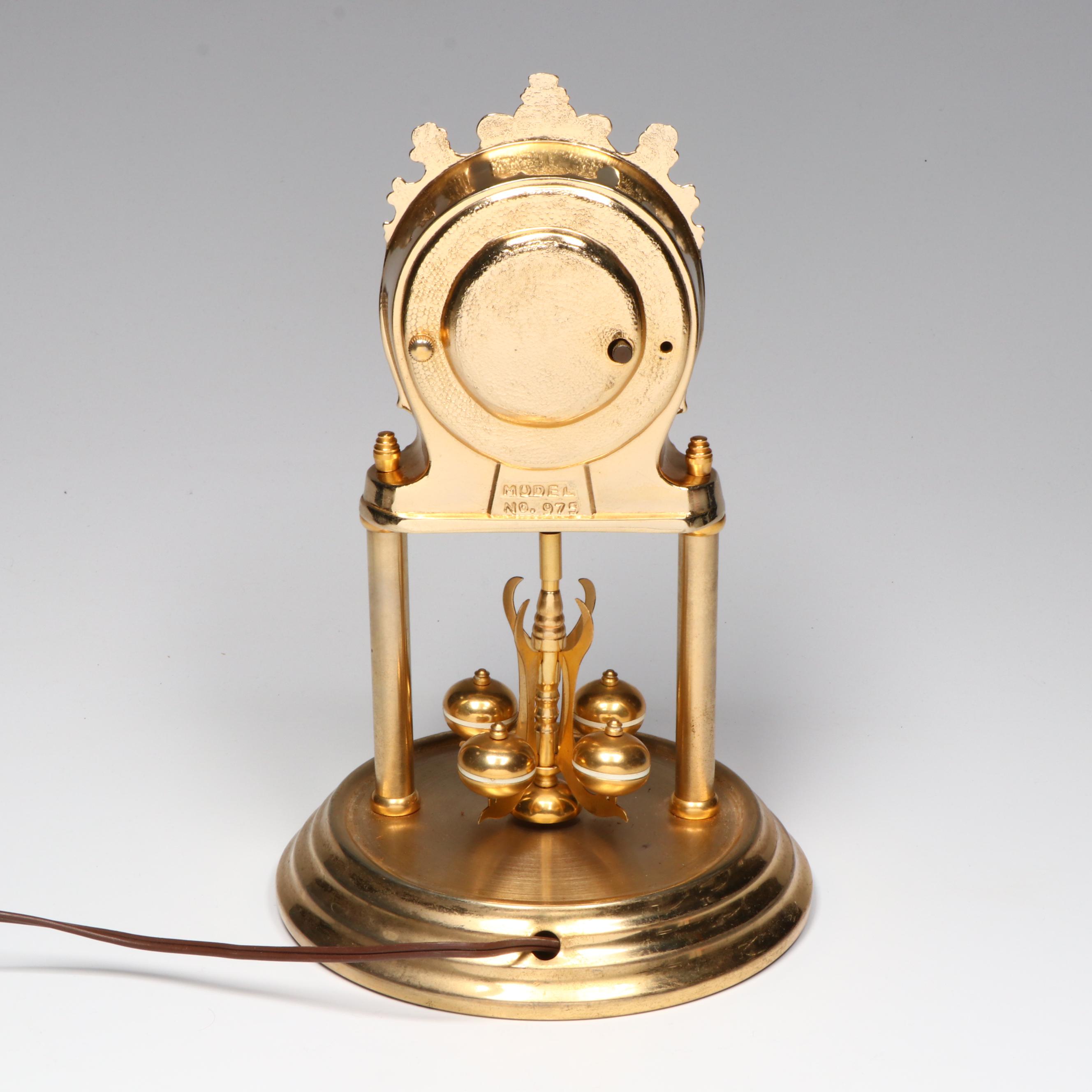 United Brass Finish Electric Anniversary Mantel Clock