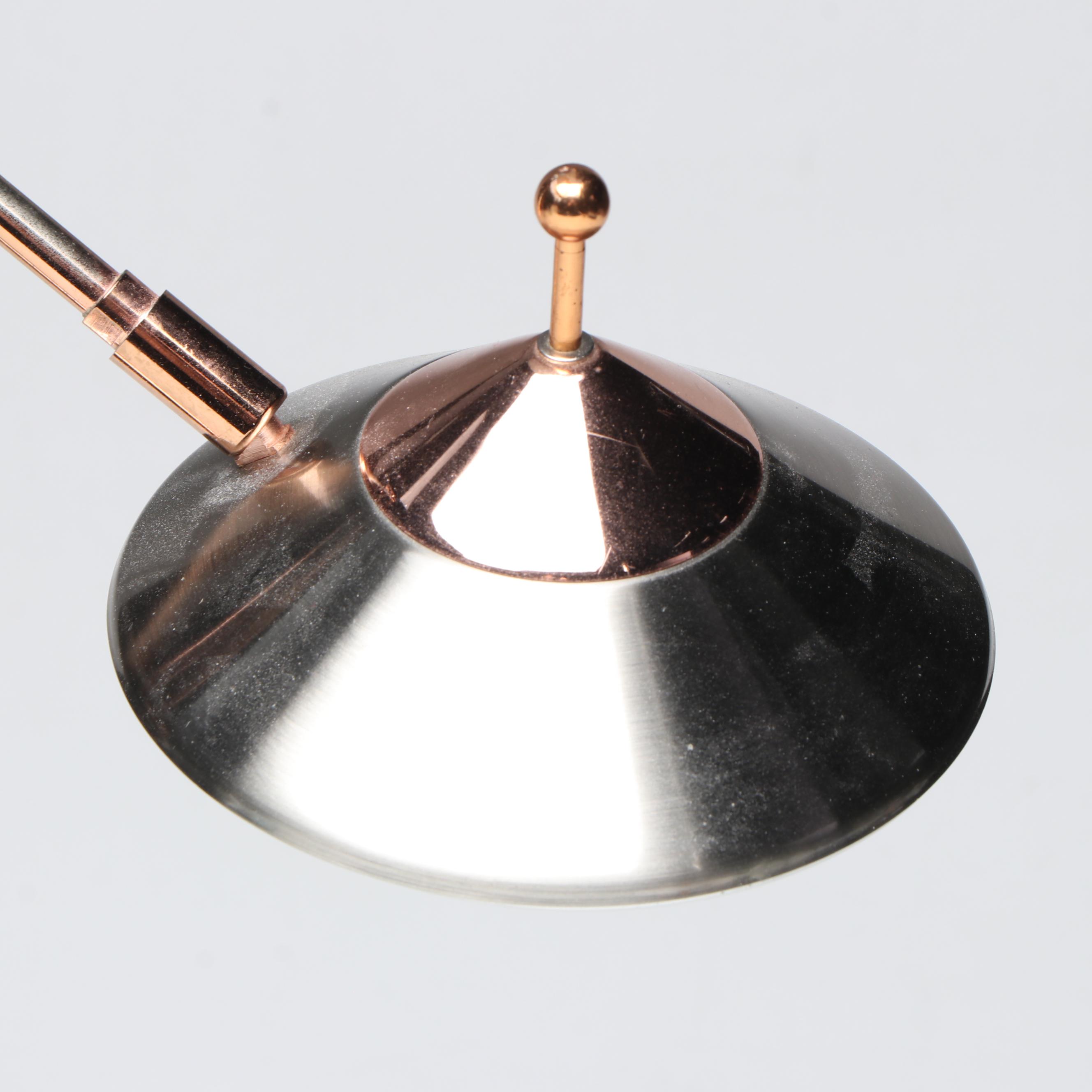 Lite Source Postmodern Chrome and Rose Gold Finish Cantilever Desk Lamp