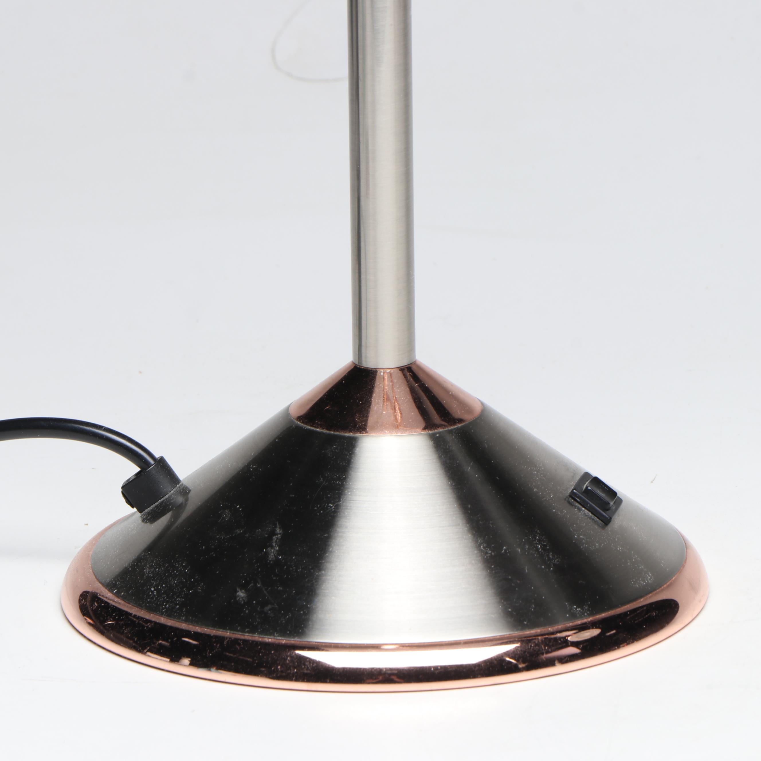 Lite Source Postmodern Chrome and Rose Gold Finish Cantilever Desk Lamp
