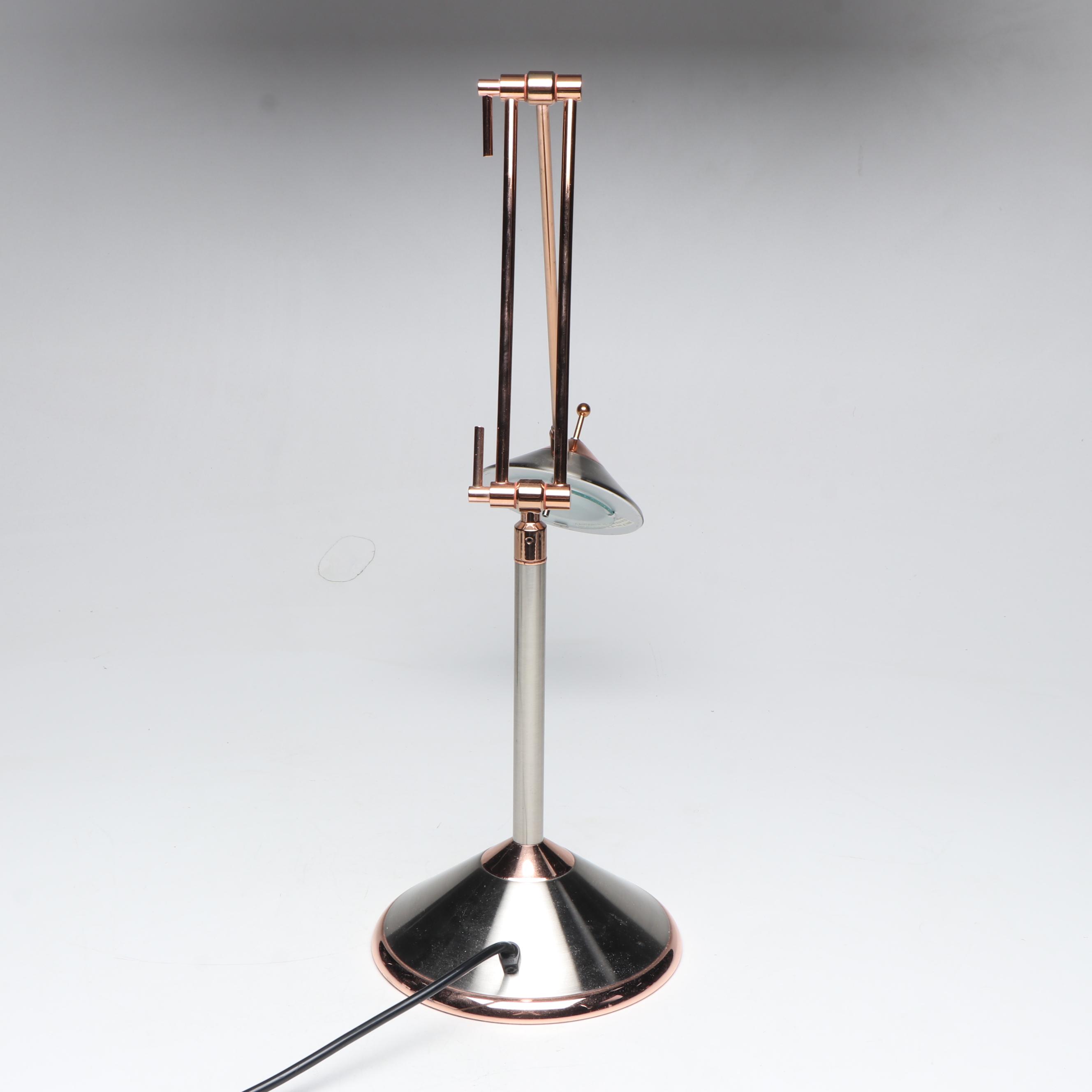 Lite Source Postmodern Chrome and Rose Gold Finish Cantilever Desk Lamp