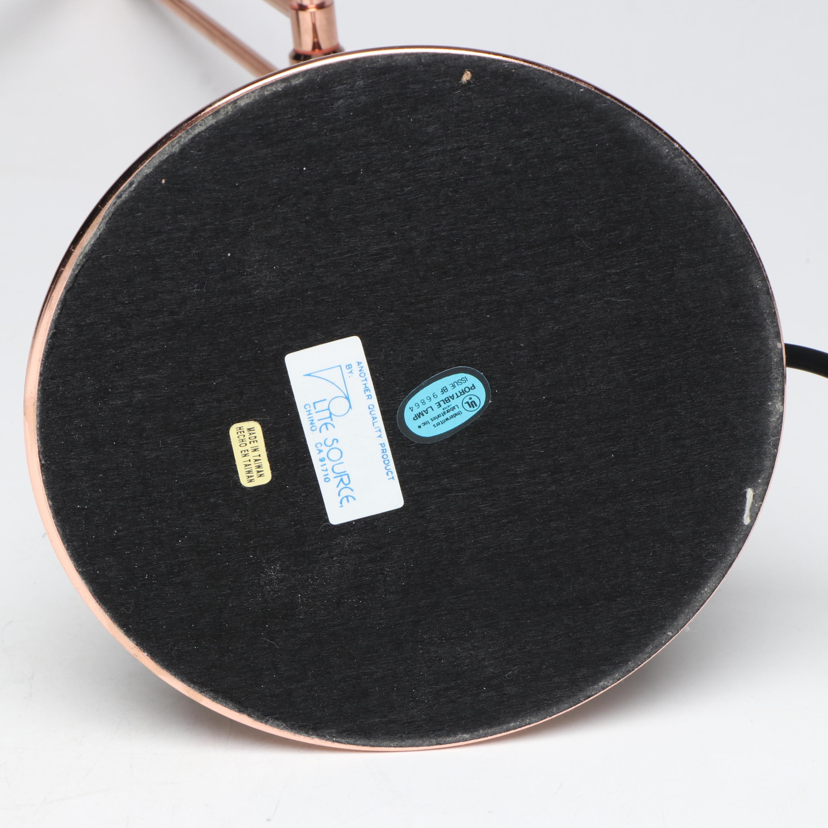 Lite Source Postmodern Chrome and Rose Gold Finish Cantilever Desk Lamp