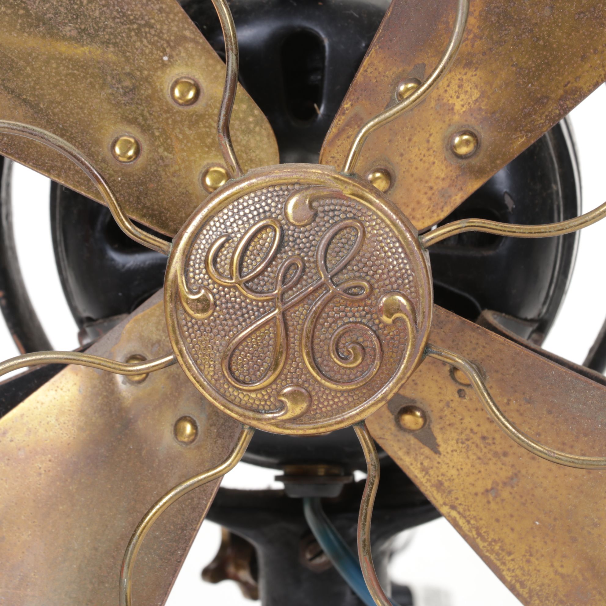 Robbins & Myers & GE Industrial Style Cast Metal Cage Desk Fans