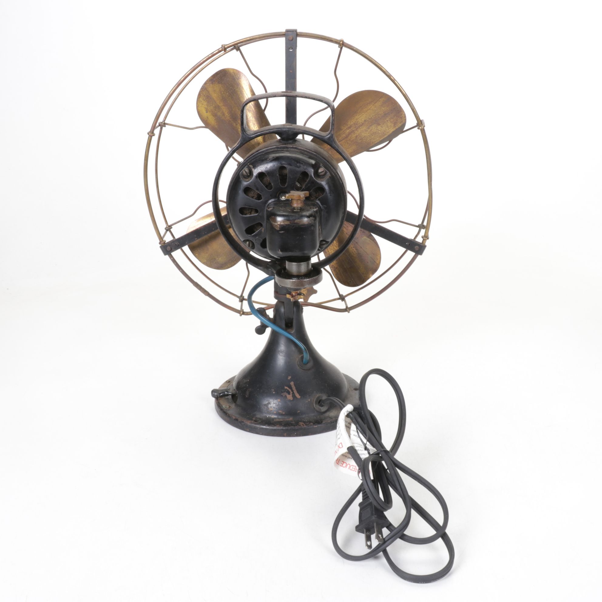 Robbins & Myers & GE Industrial Style Cast Metal Cage Desk Fans