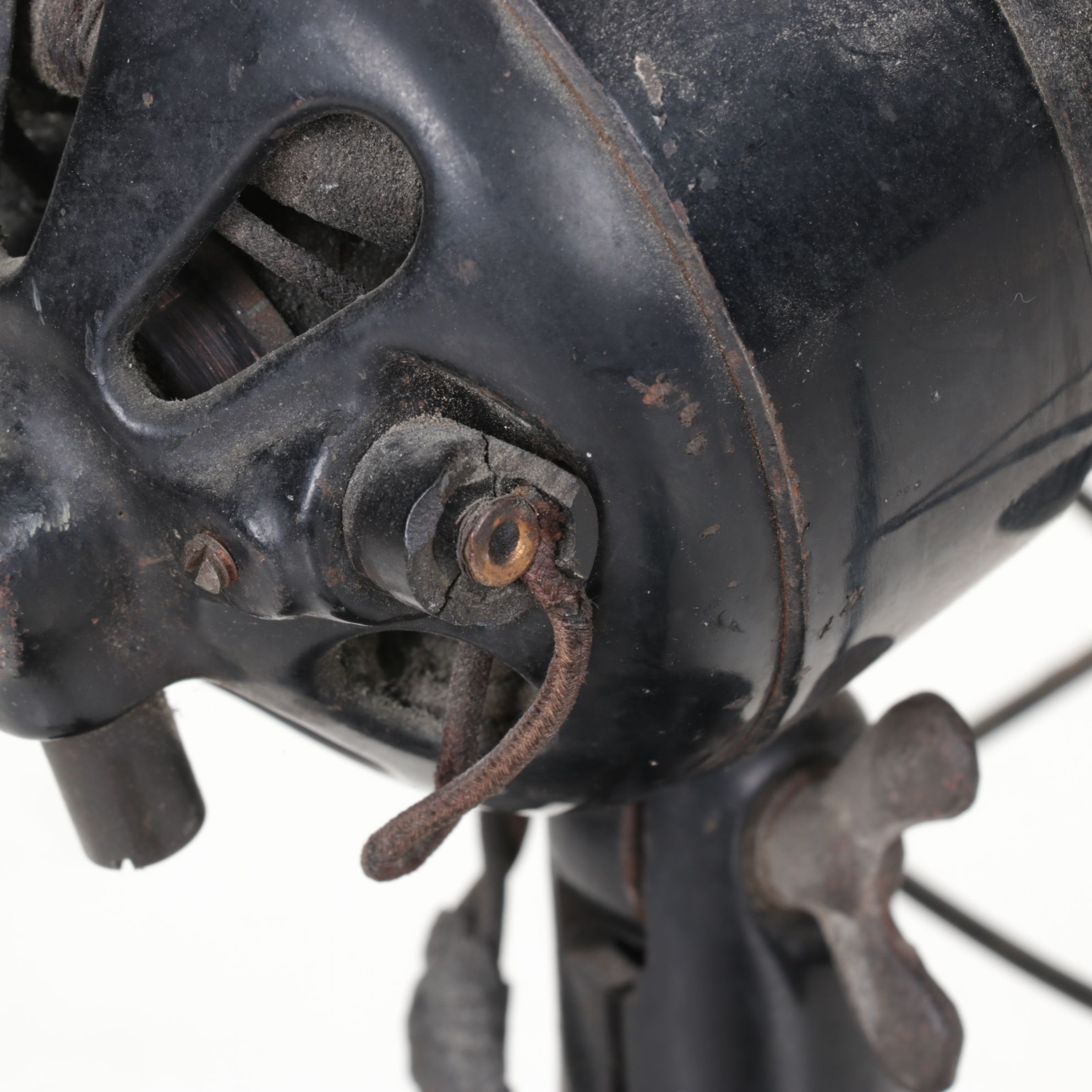 Robbins & Myers & GE Industrial Style Cast Metal Cage Desk Fans