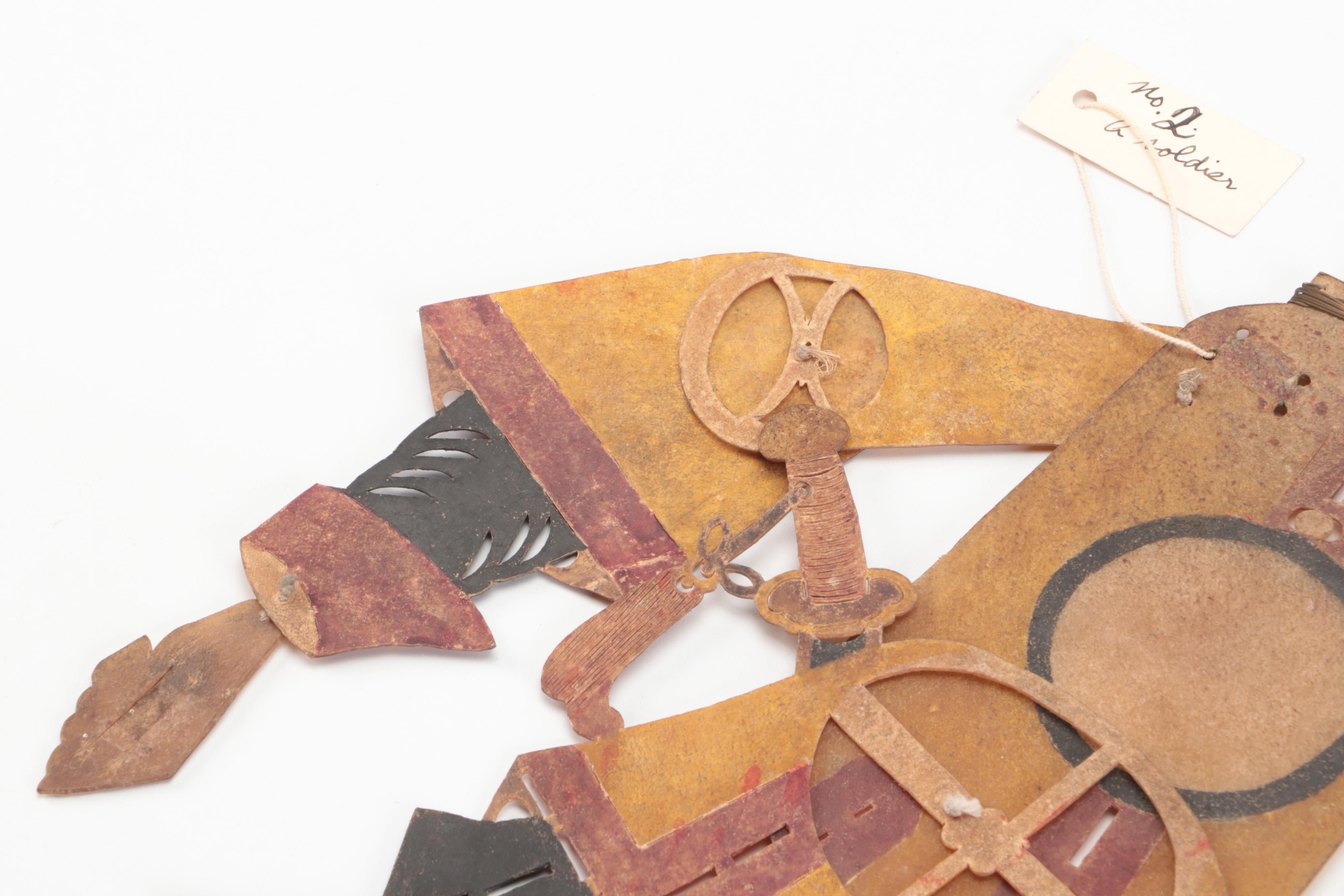 Chinese Soldier Vellum Shadow Puppet, Circa 1870