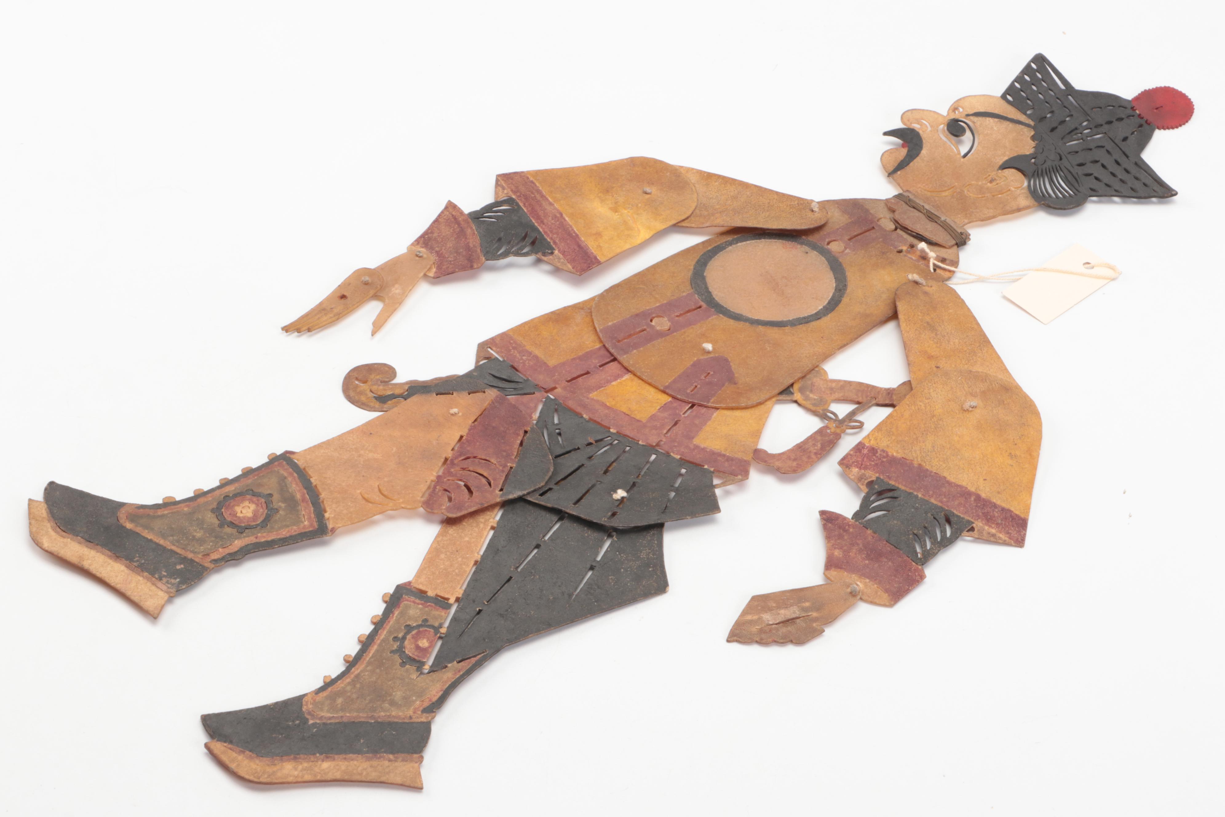 Chinese Soldier Vellum Shadow Puppet, Circa 1870