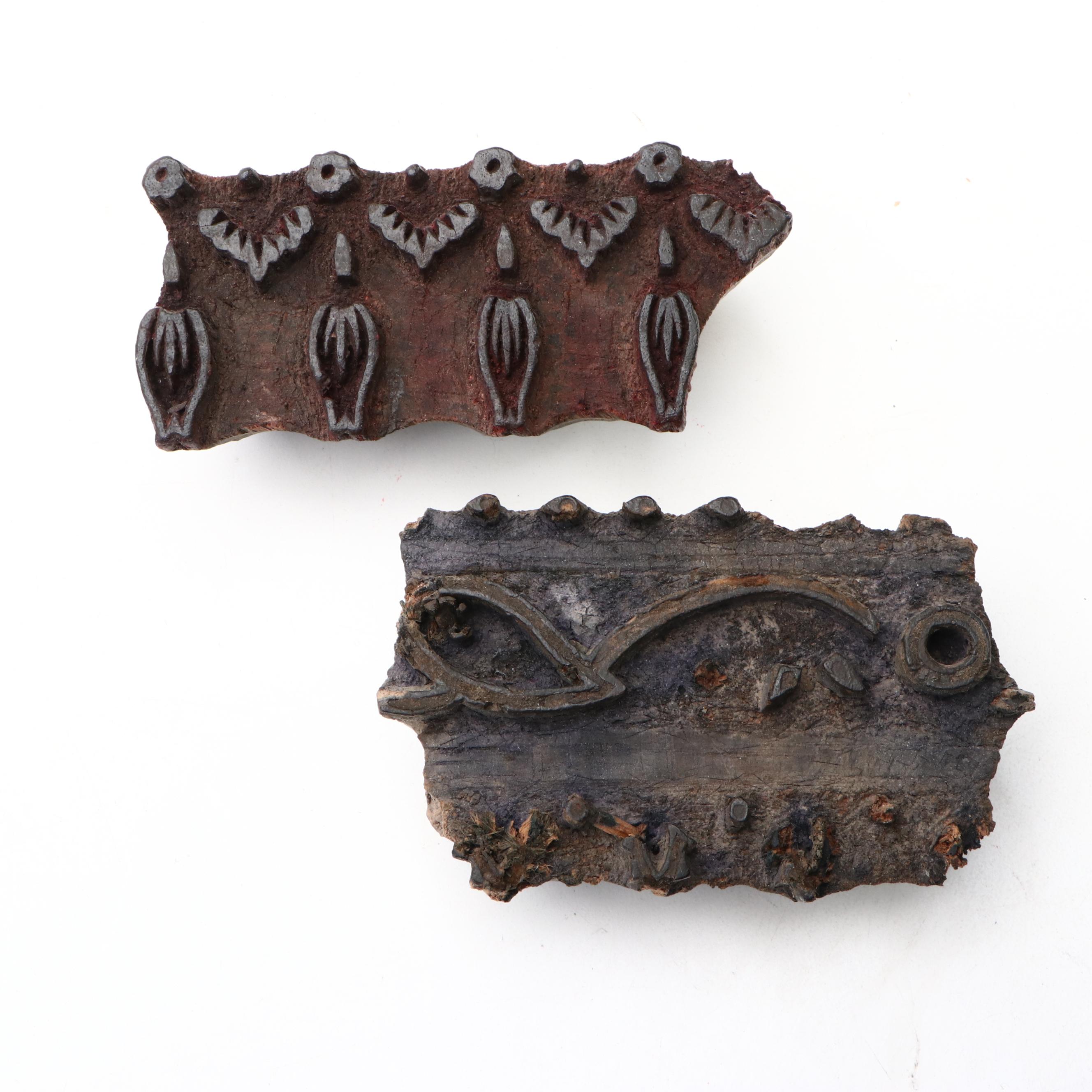 Igorot Busts with Indian Textile Printing Blocks and Carved Panel