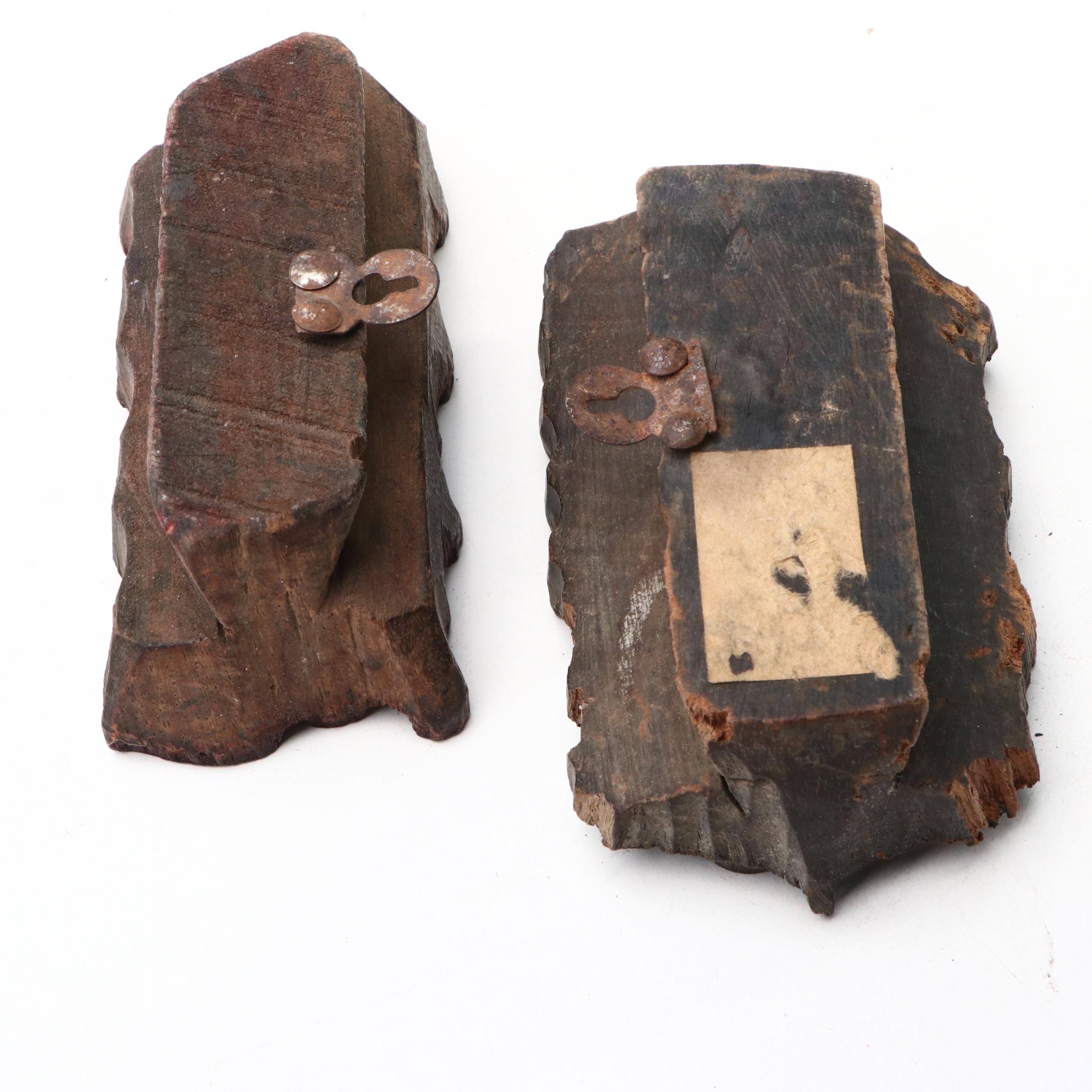 Igorot Busts with Indian Textile Printing Blocks and Carved Panel