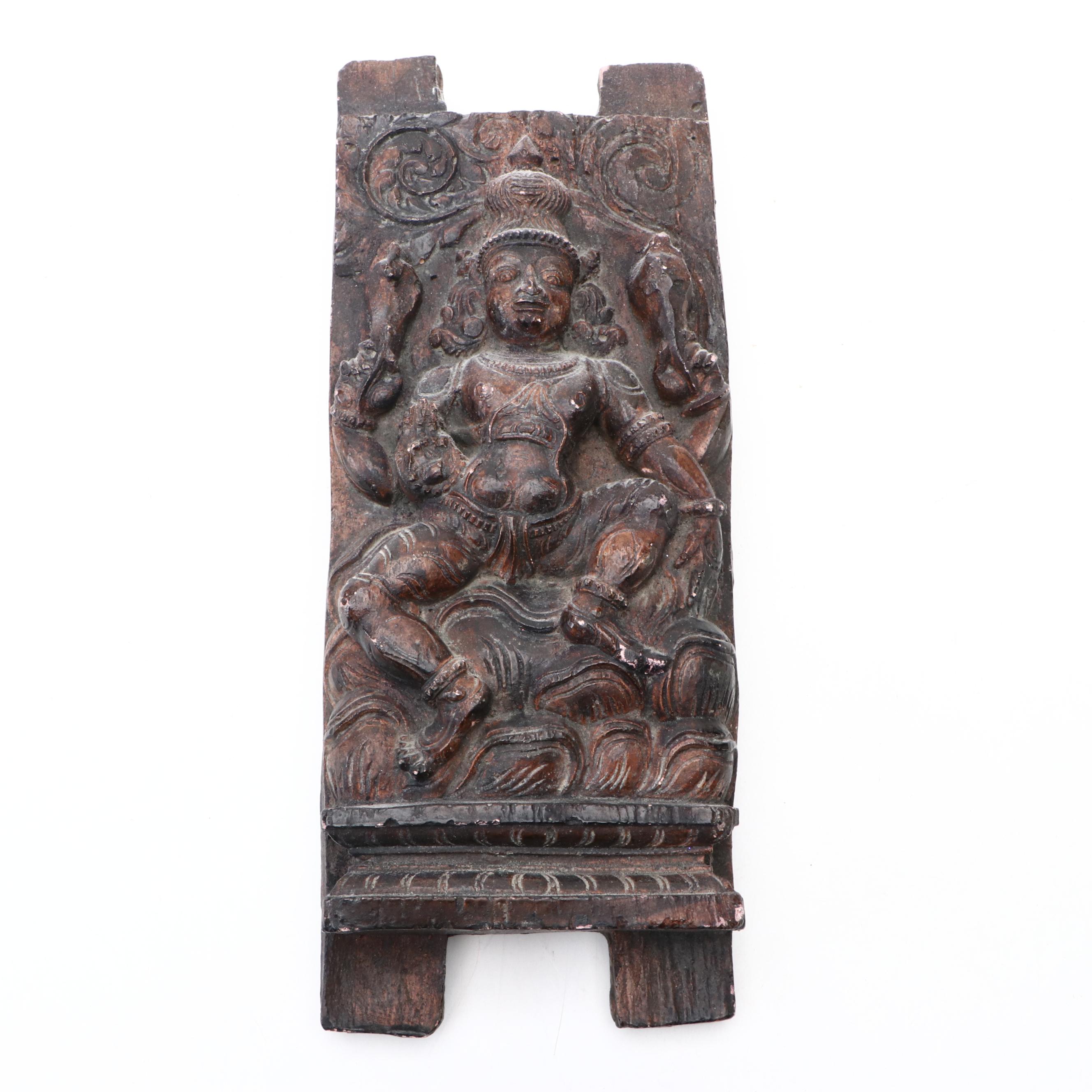 Igorot Busts with Indian Textile Printing Blocks and Carved Panel