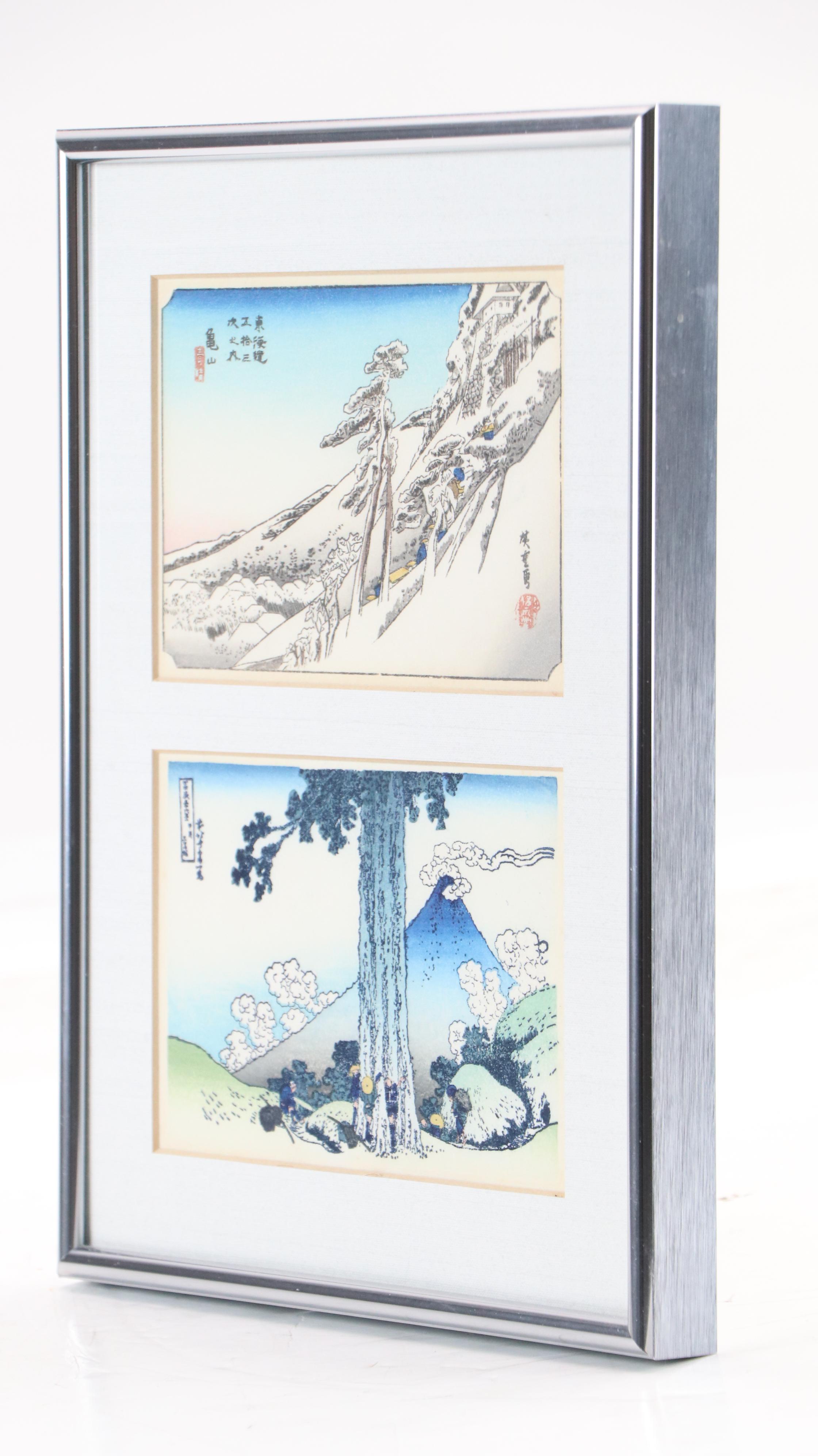 Japanese Landscape Woodblocks After Utagawa Hiroshige and Katsushika Hokusai