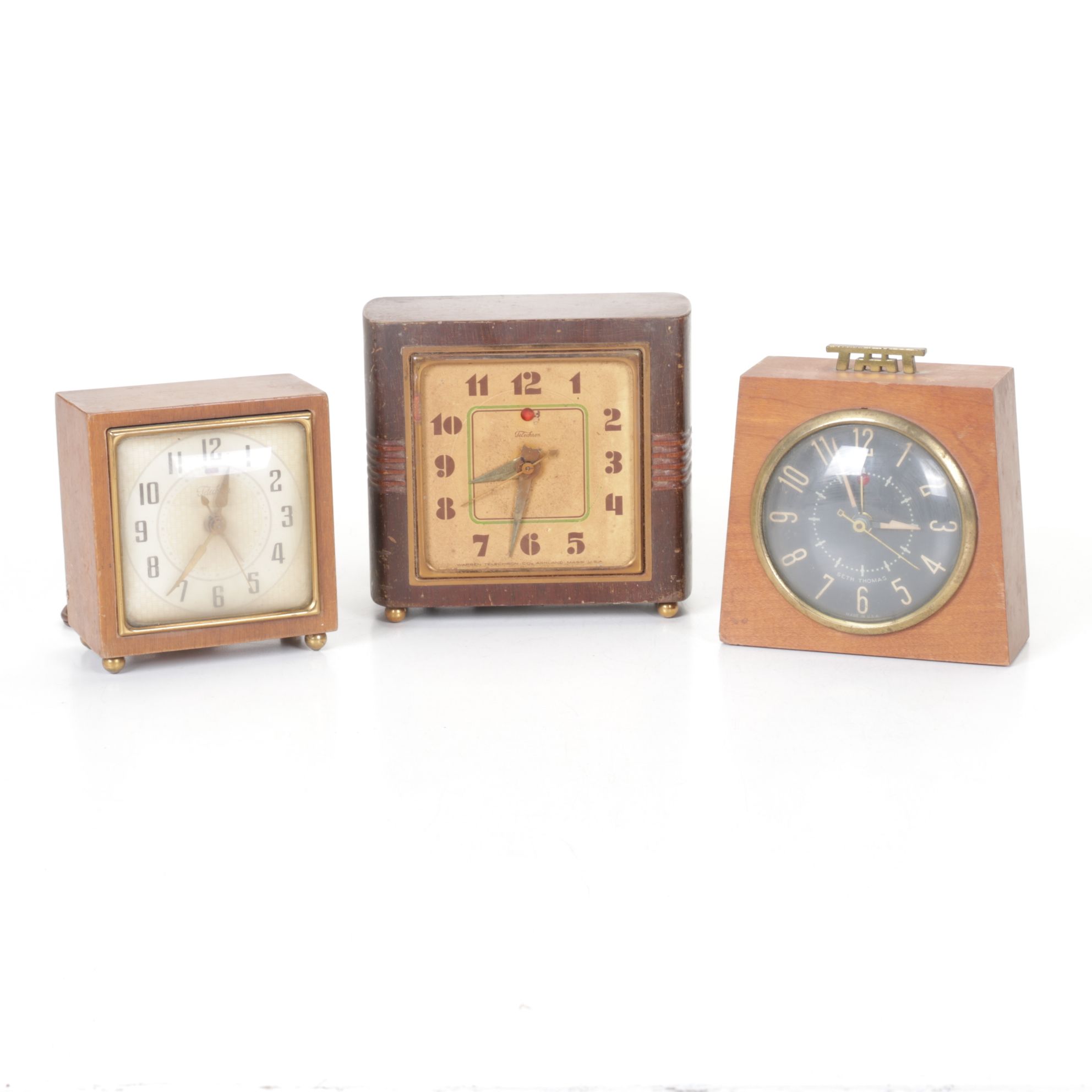 Vintage Desk Clock Collection, Mid-20th Century