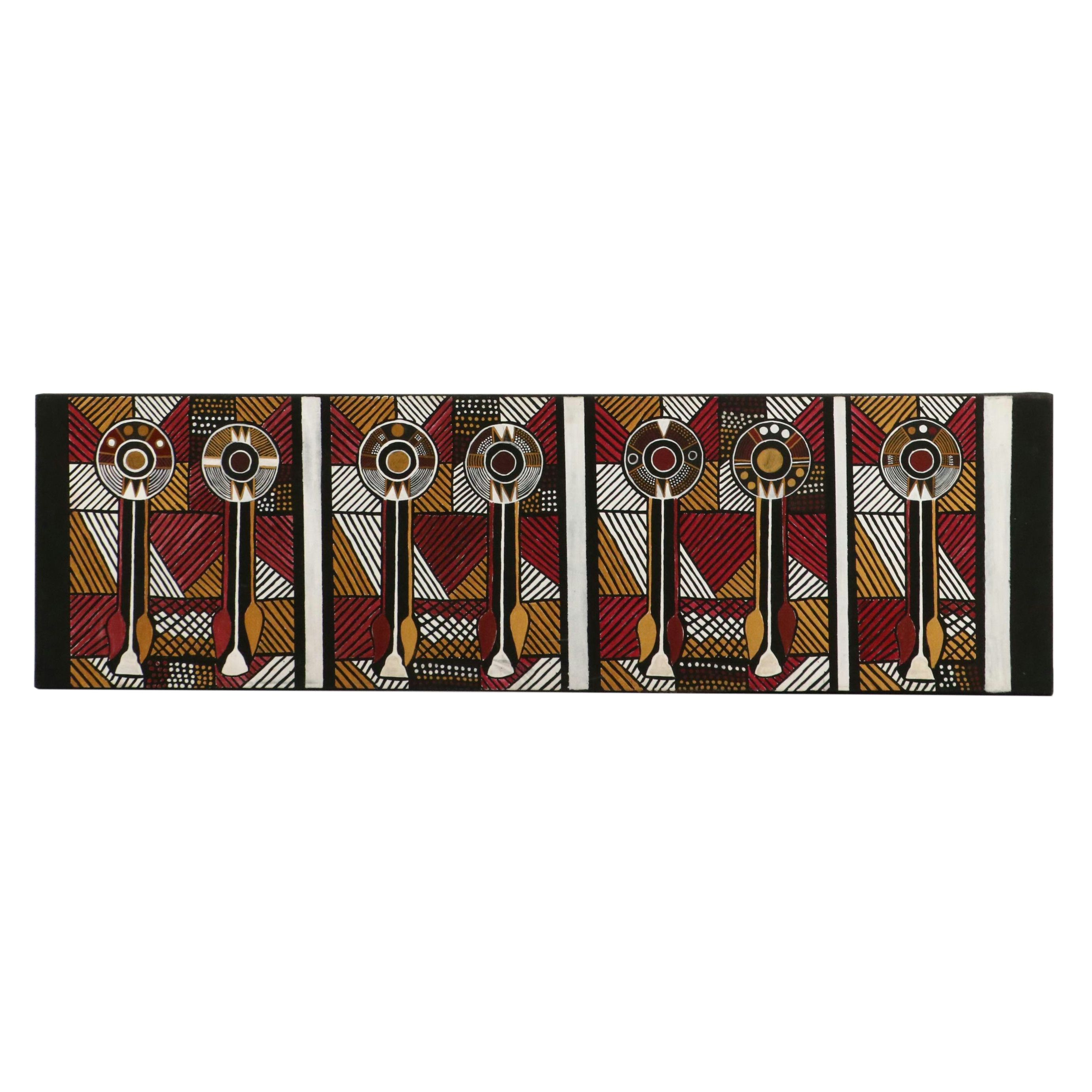 Aboriginal Style Acrylic Painting with Geometric Motifs