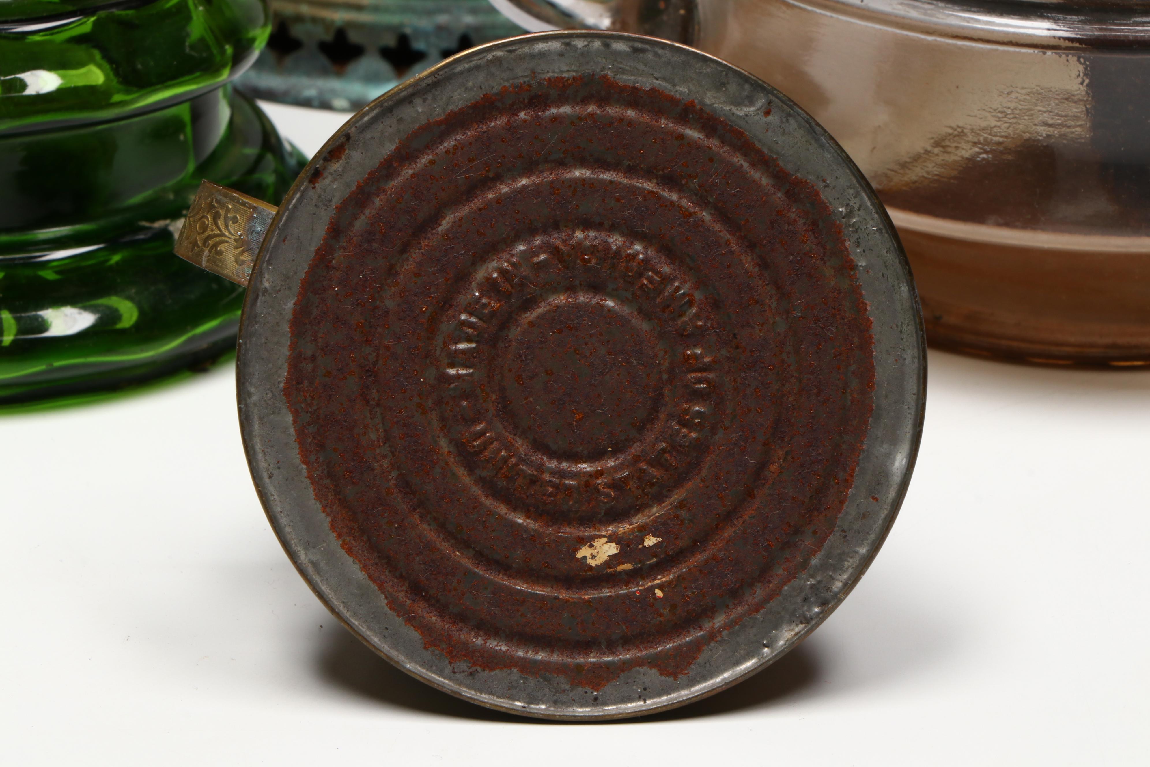 Victorian Style Brass and Glass Oil Lamps, Some Adapted