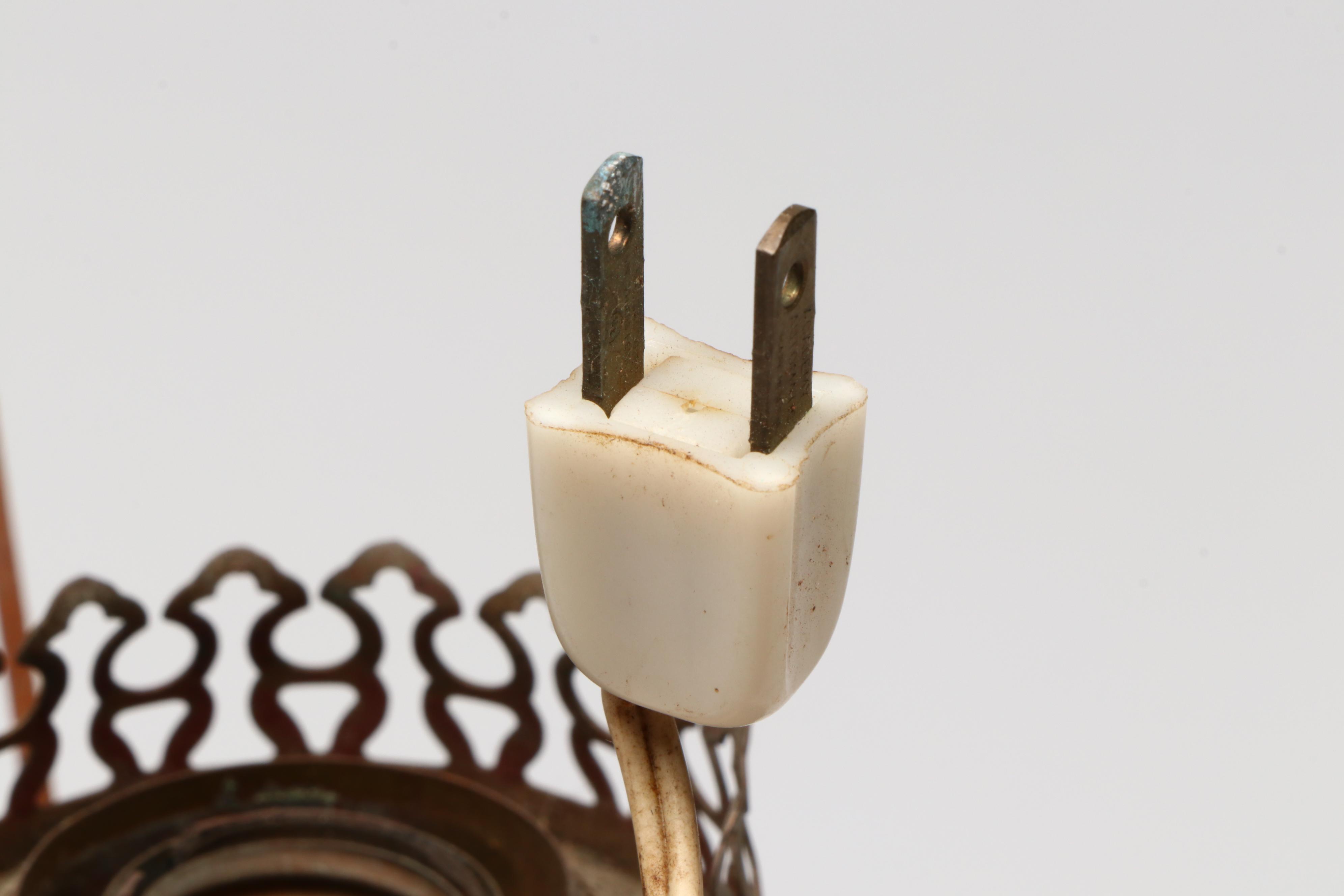 Victorian Style Brass and Glass Oil Lamps, Some Adapted