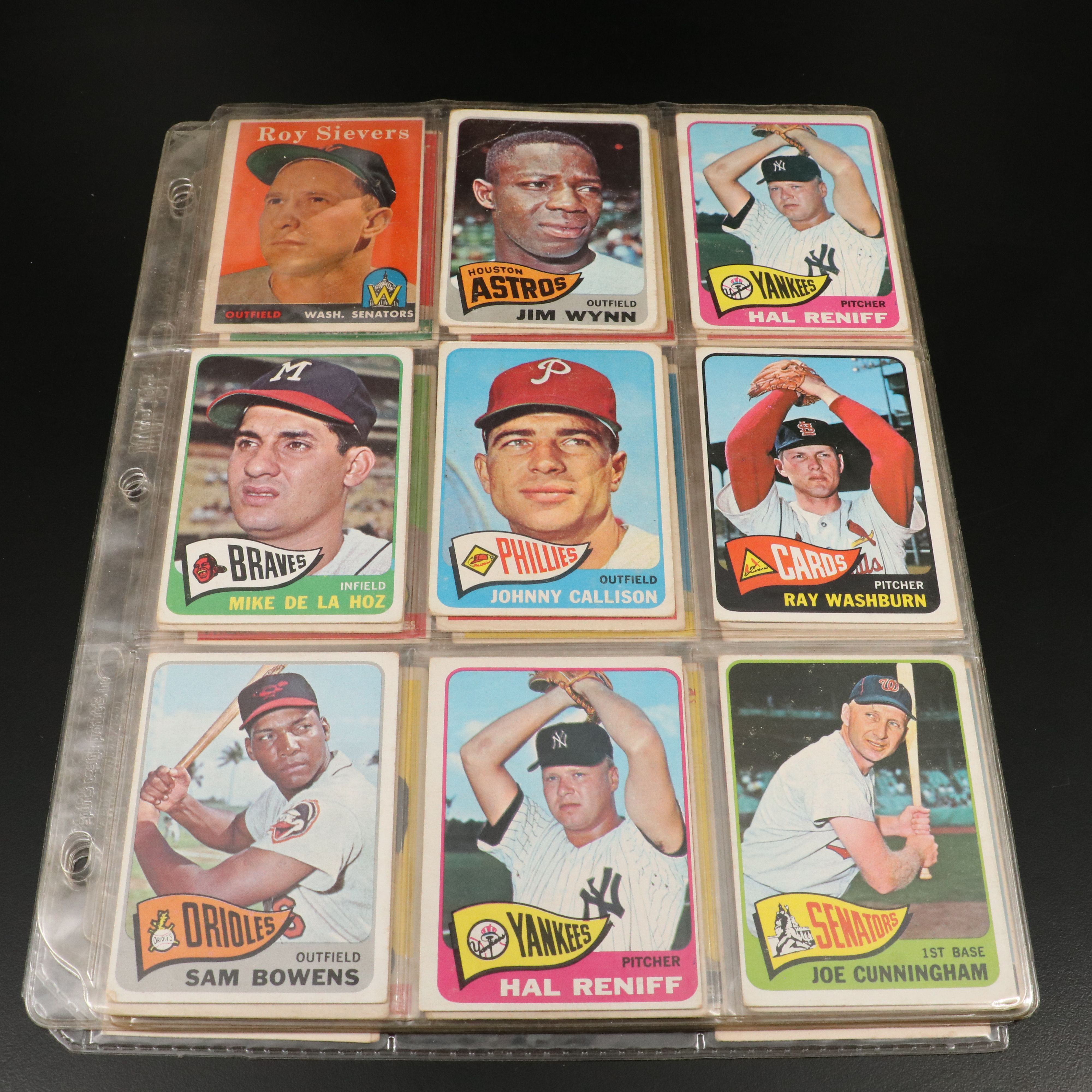 Topps Baseball Cards with Booklets Featuring Ron Santo and Larry Doby, 1958-1970