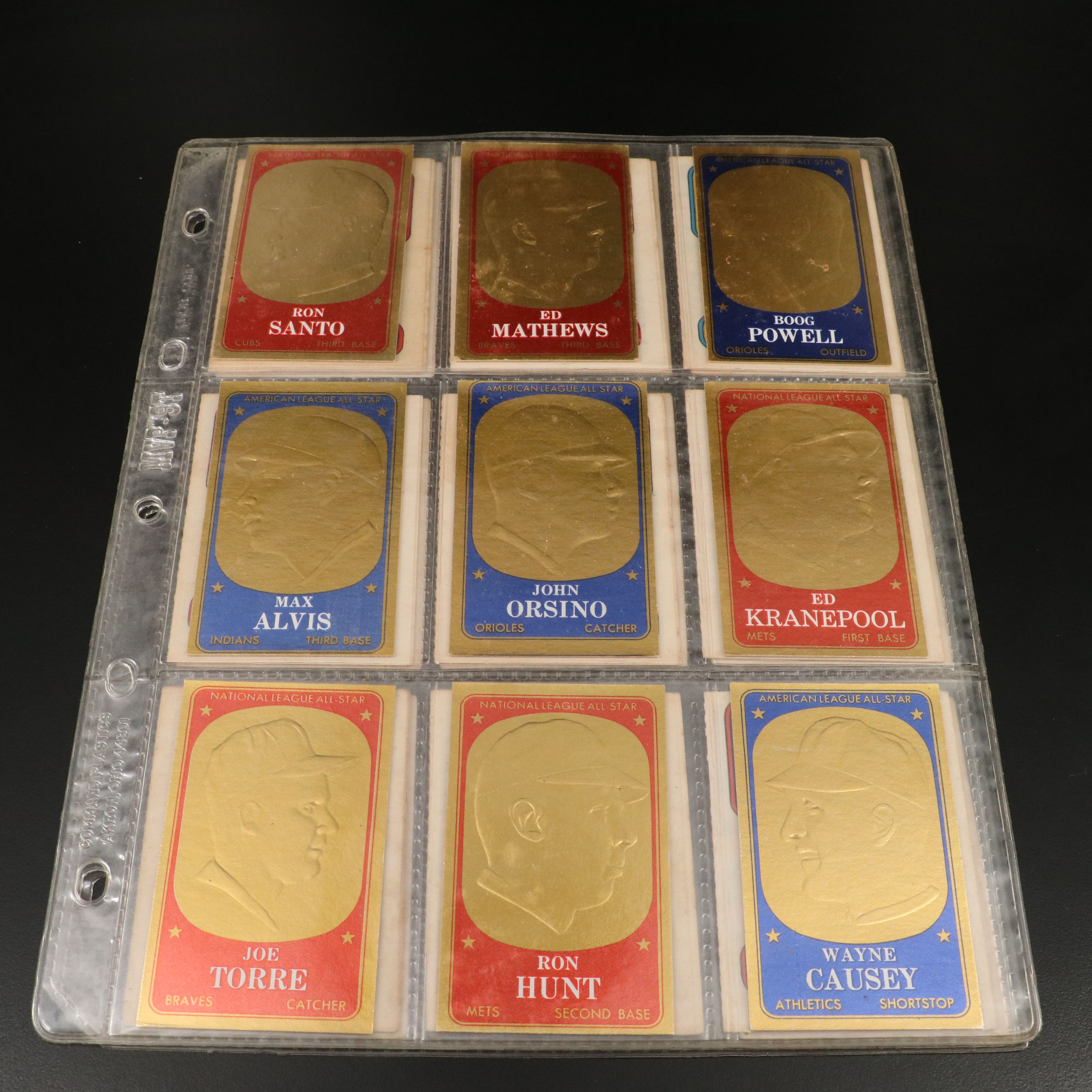 Topps Baseball Cards with Booklets Featuring Ron Santo and Larry Doby, 1958-1970