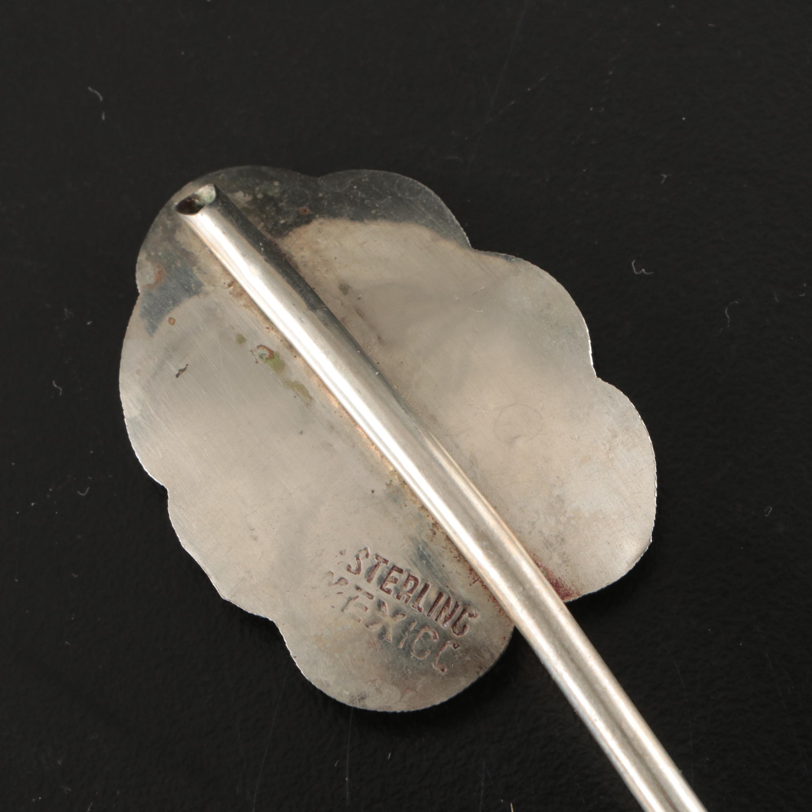 Mexican Sterling Silver Leaf Iced Tea Spoons