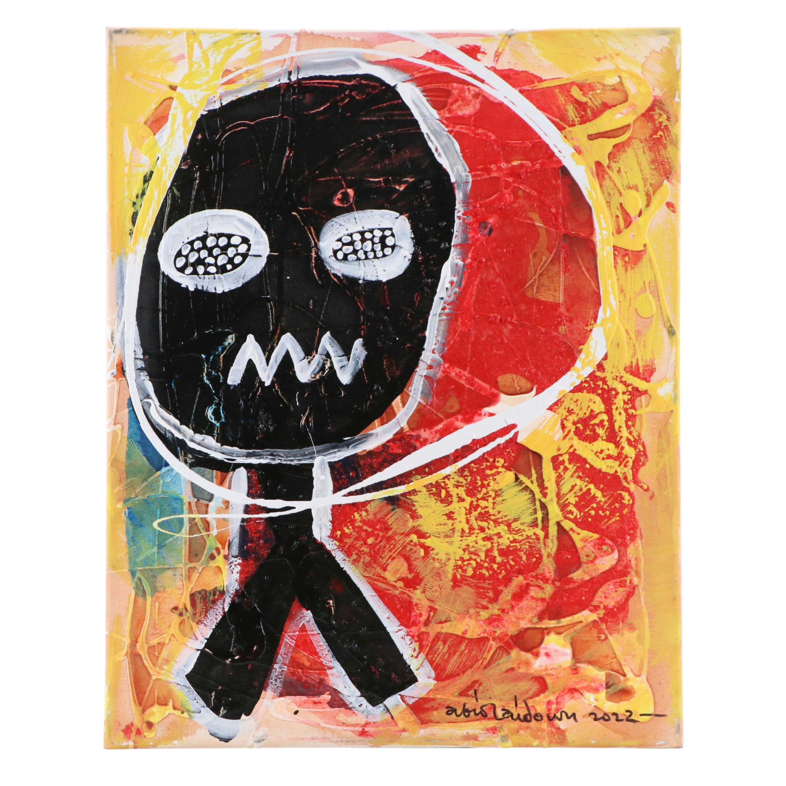 Abiola Idowu Stylized Mixed Media Portrait "Help Yourself," 2022