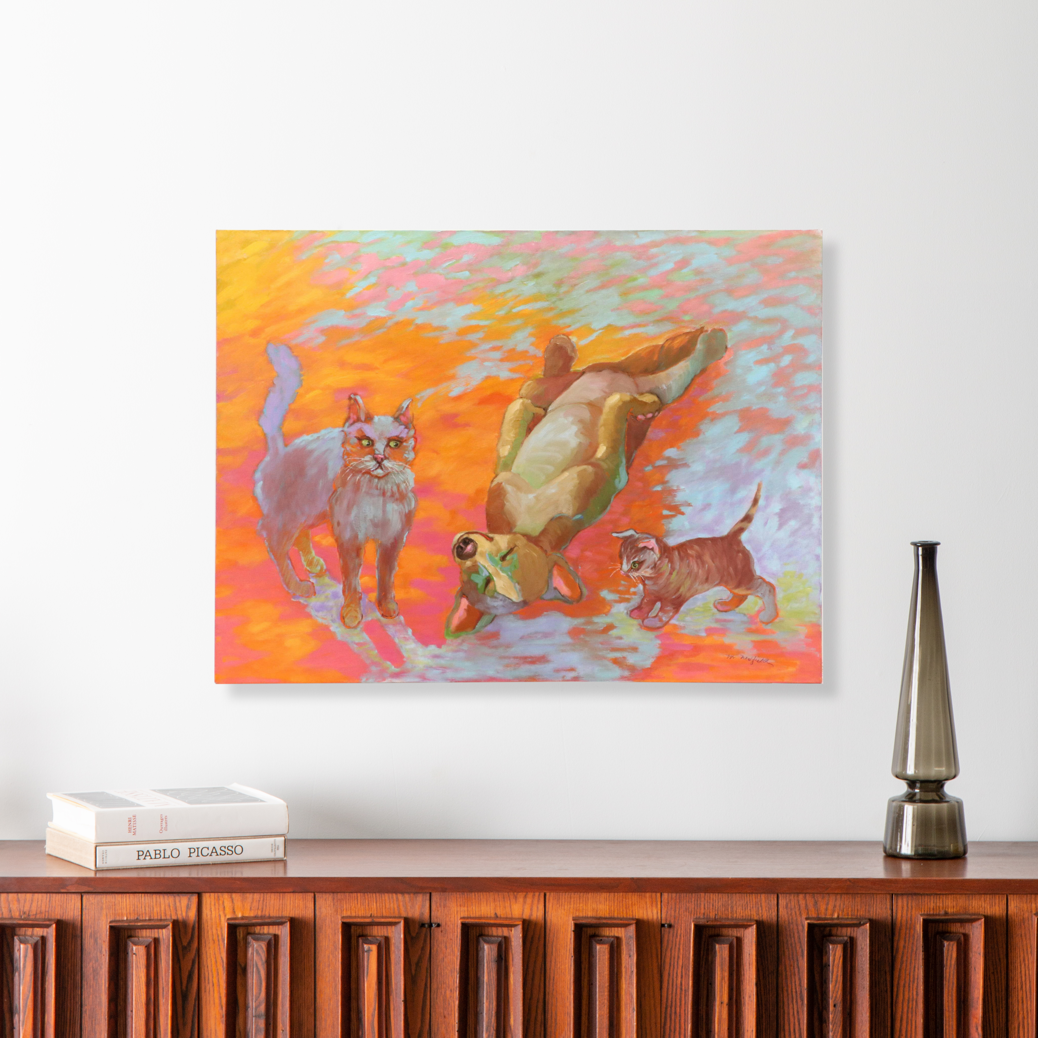 Martha Newfield Modern Oil Painting "Dog Dreams," 2008