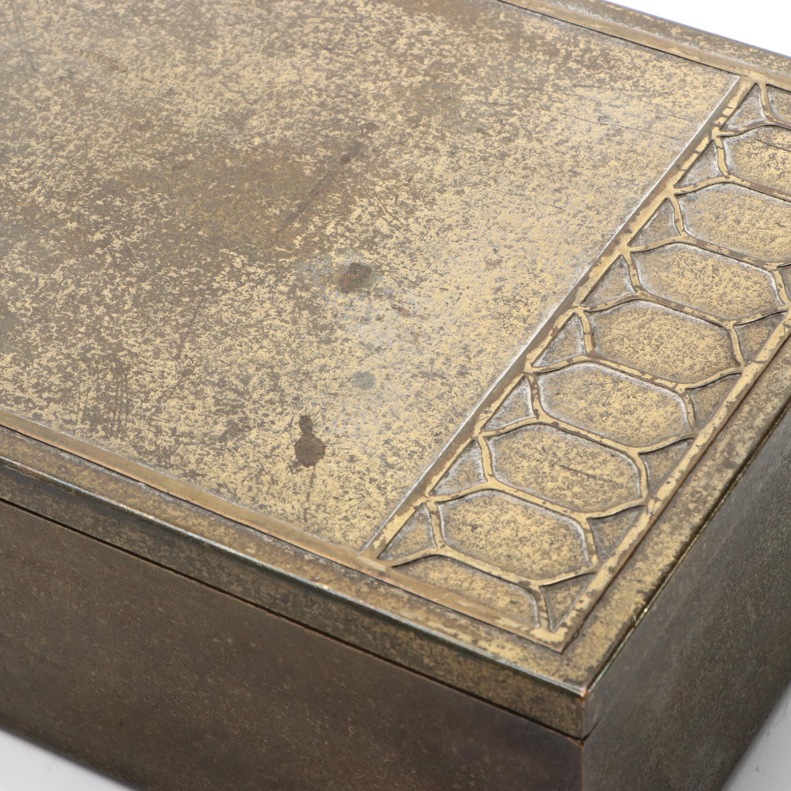 Silver Crest Art Deco Style Bronze Humidor, Early 20th Century