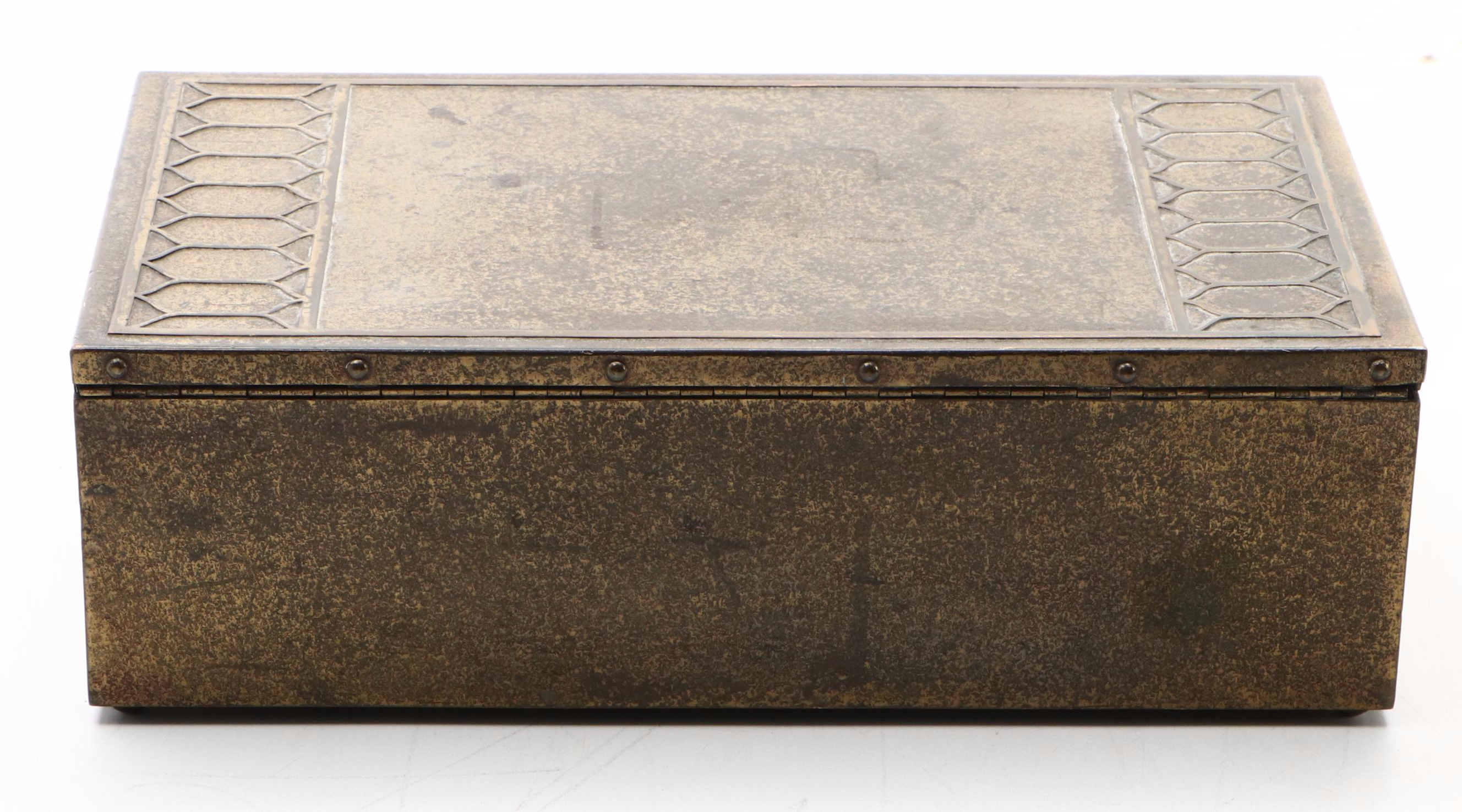Silver Crest Art Deco Style Bronze Humidor, Early 20th Century