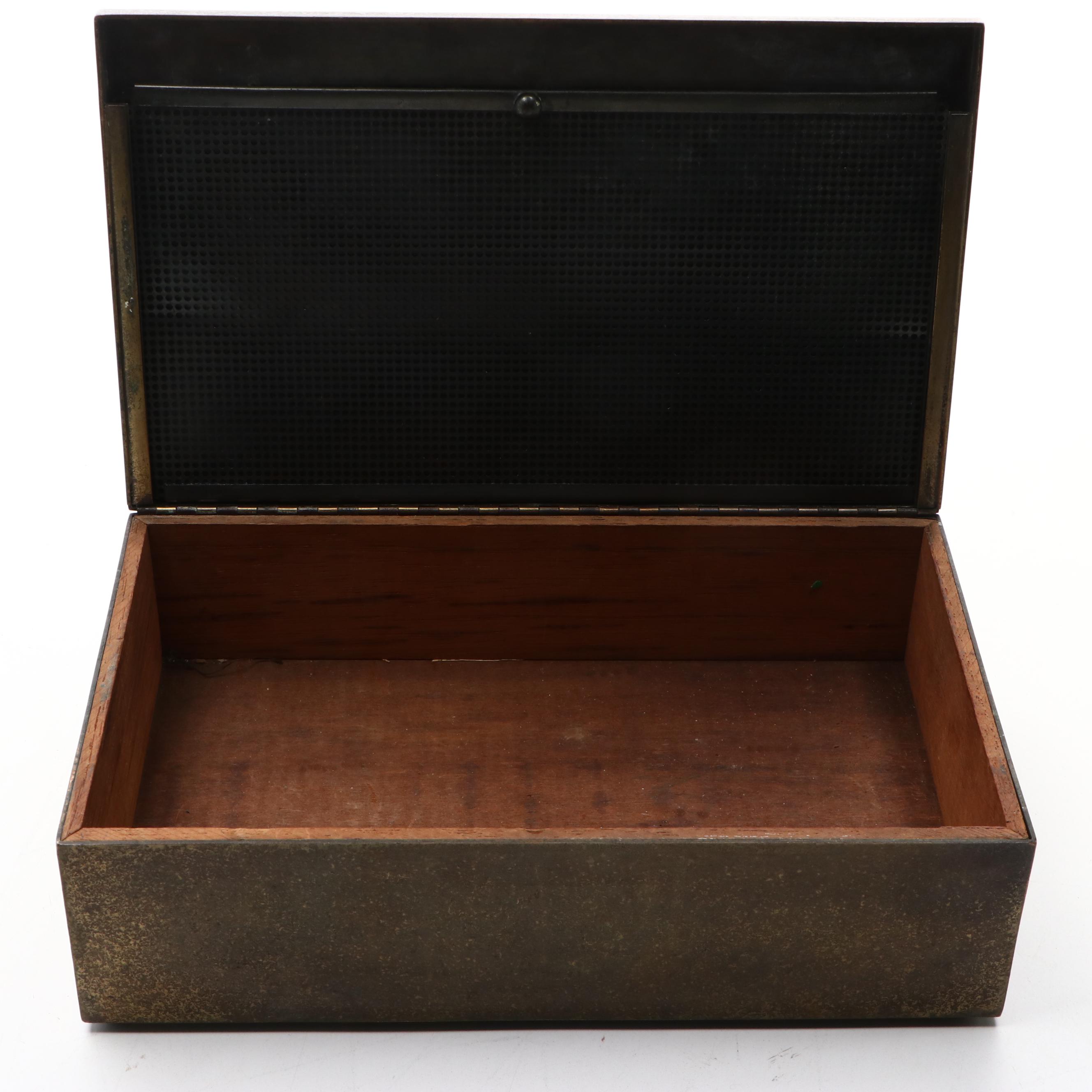 Silver Crest Art Deco Style Bronze Humidor, Early 20th Century