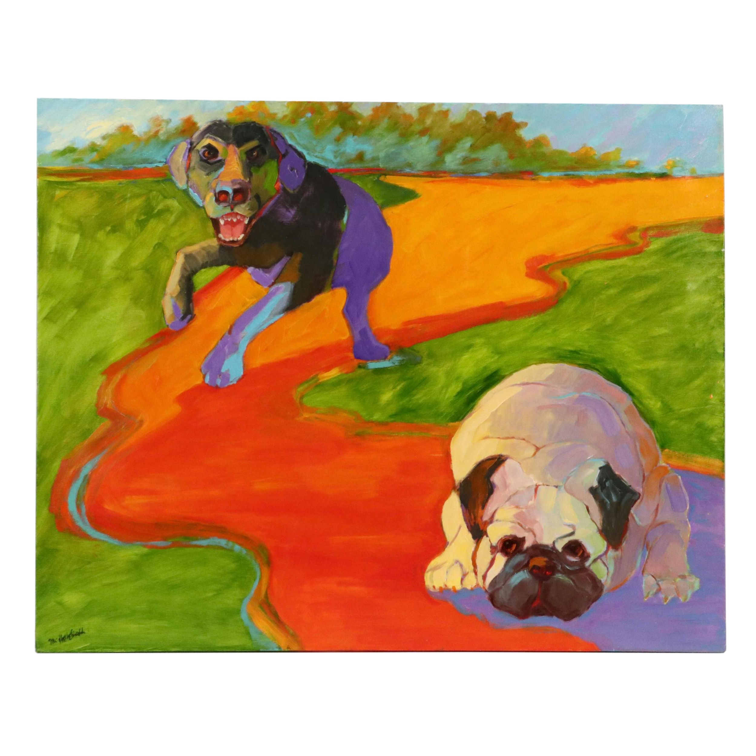 Martha Newfield Modern Oil Painting "Playground Bully," 2008