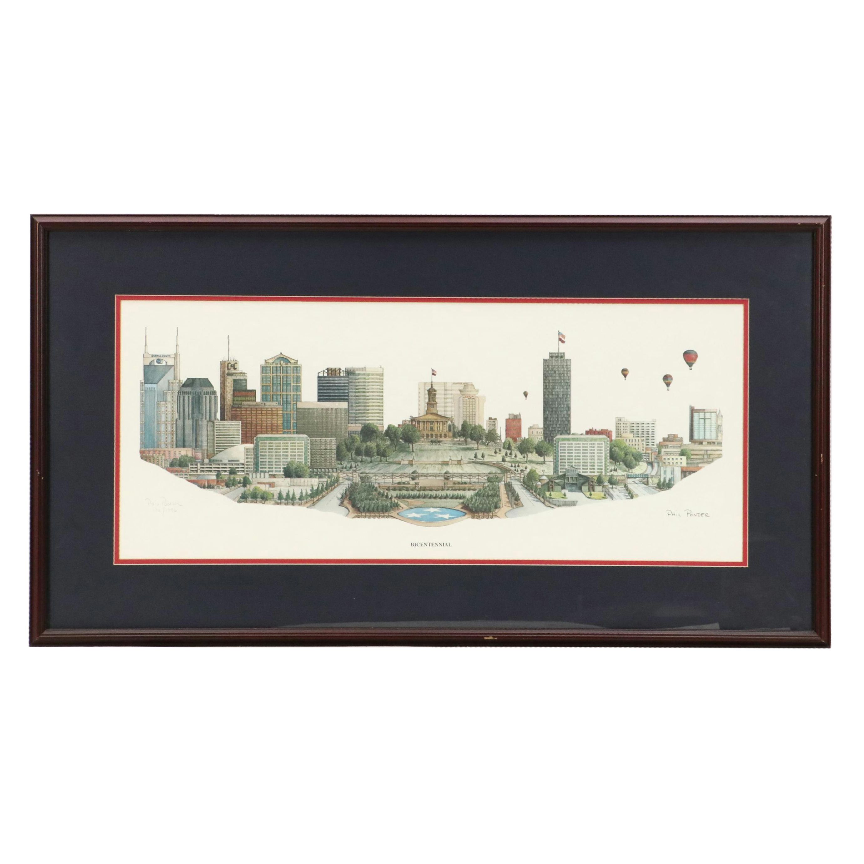 Phil Ponder Offset Lithograph "Bicentennial," 1996