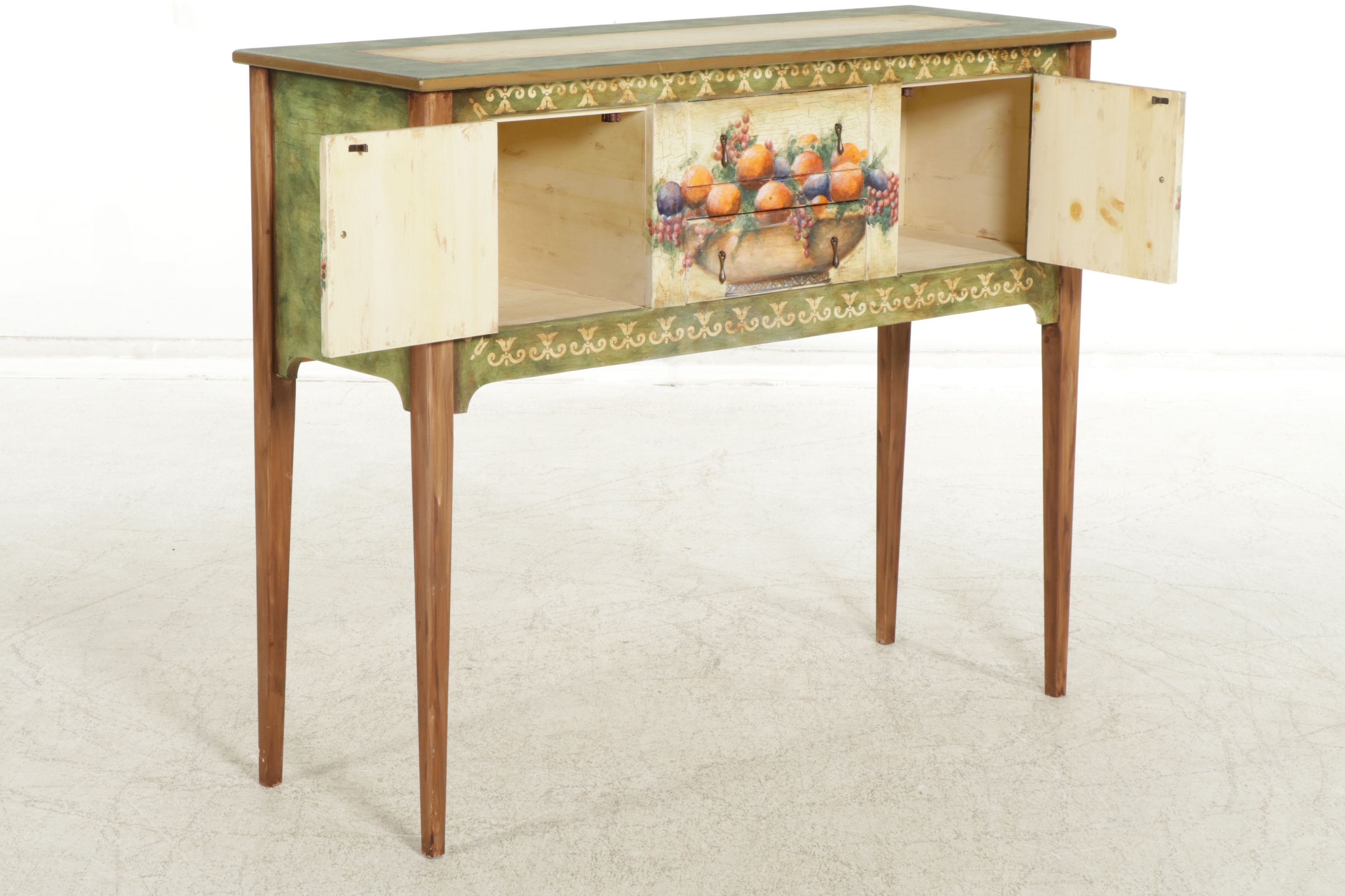 Habersham Plantation Hand Painted Sideboard with Cracked Paint Finish